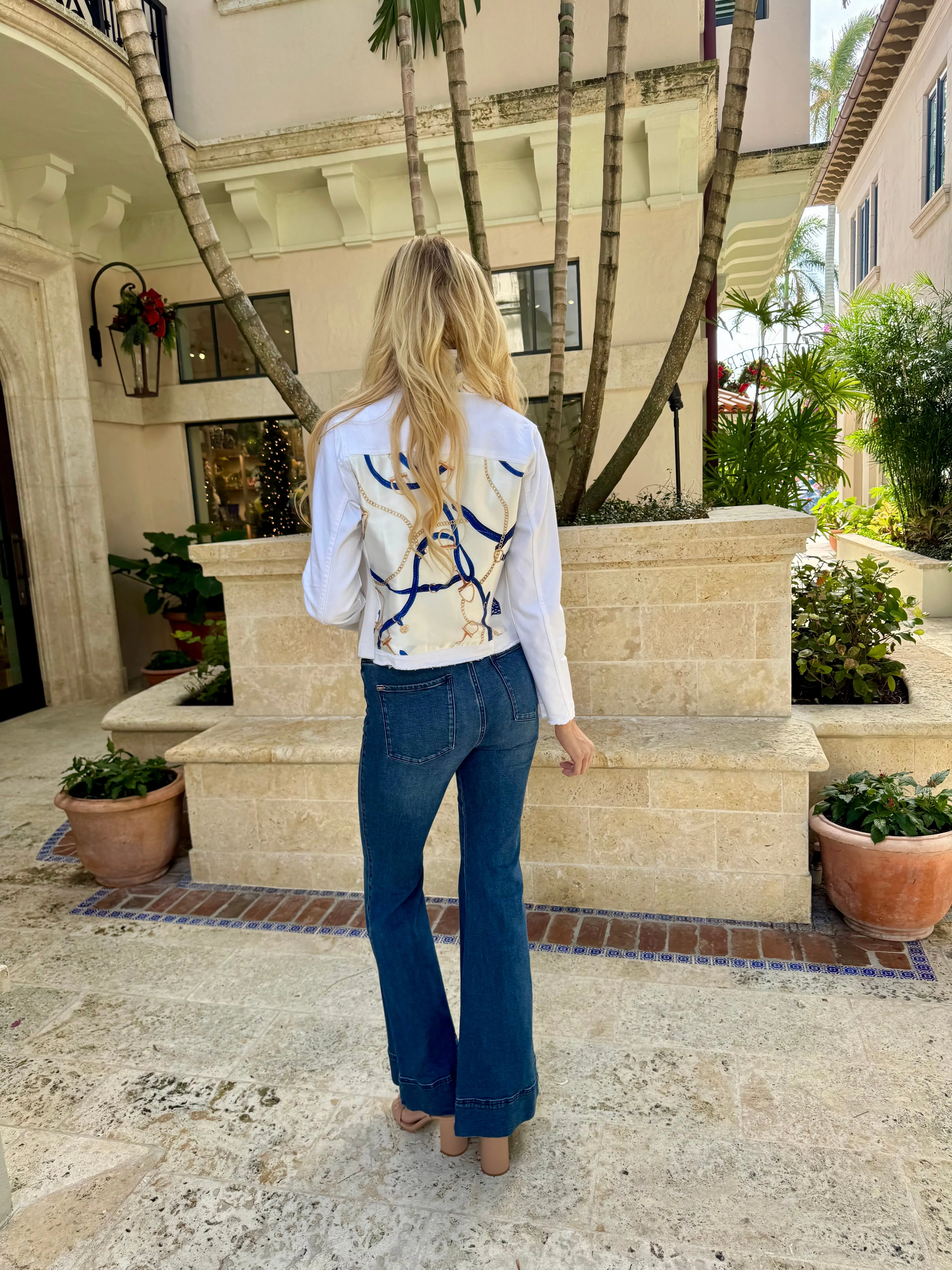 The White Denim Jacket / Gold Bit
