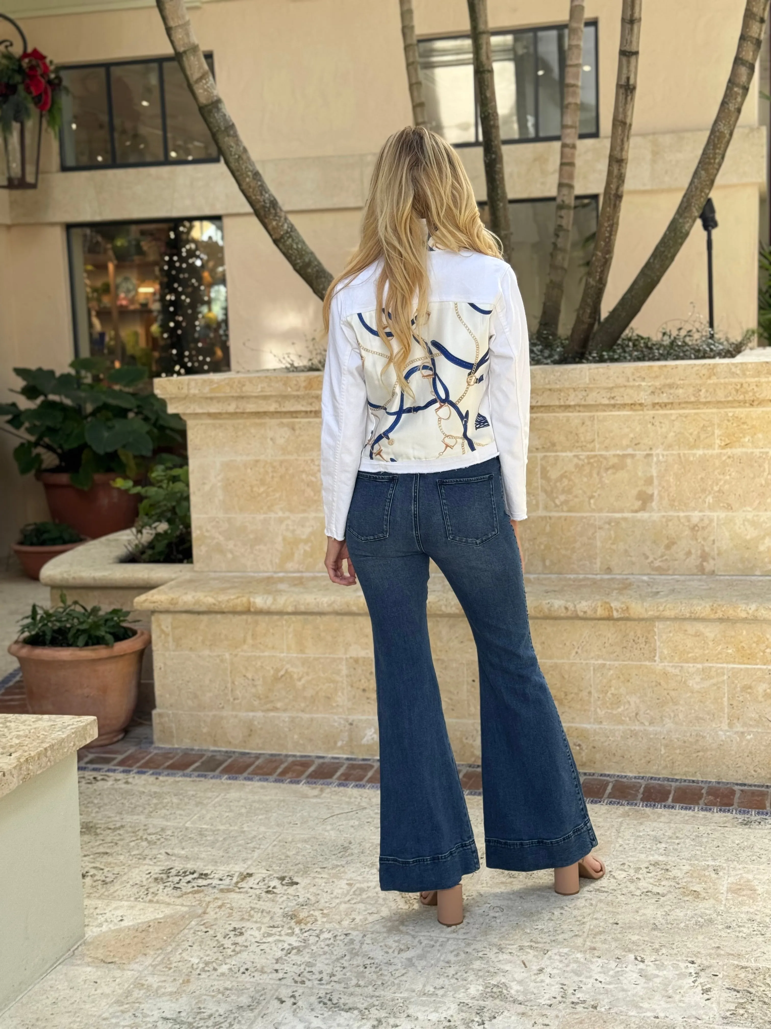 The White Denim Jacket / Gold Bit