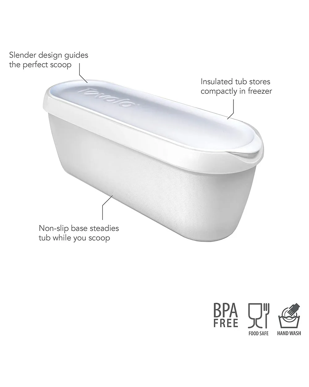 Tovolo Glide A Scoop Ice Cream Tub White