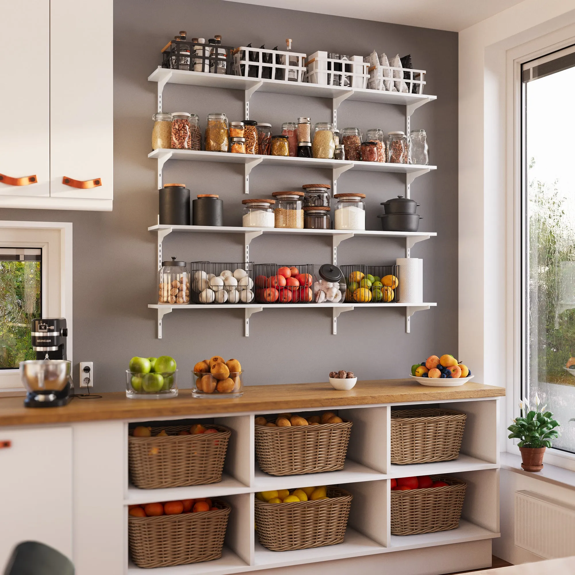 TURIN 60'' Adjustable Shelves - 2 Tier - White