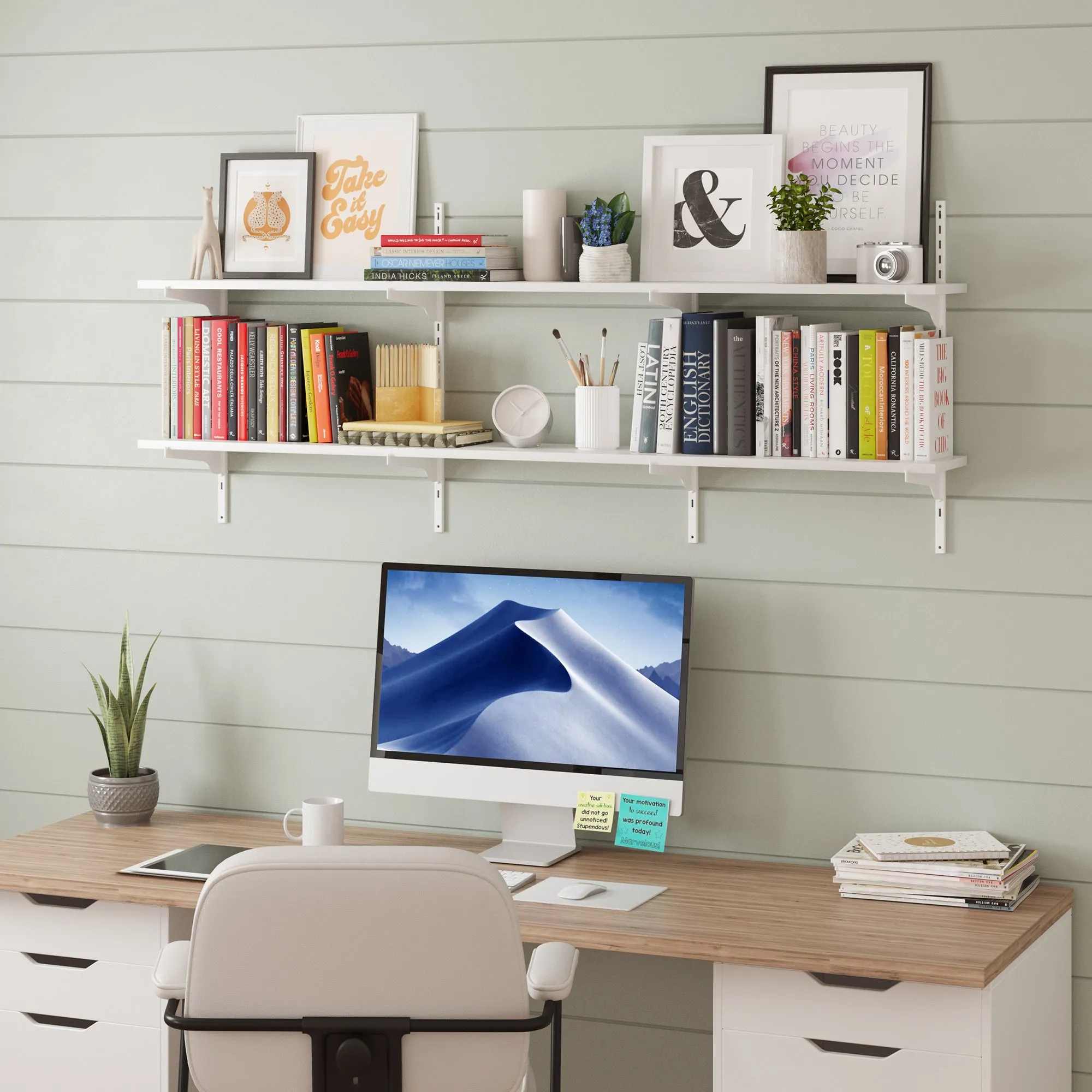 TURIN 60'' Adjustable Shelves - 2 Tier - White