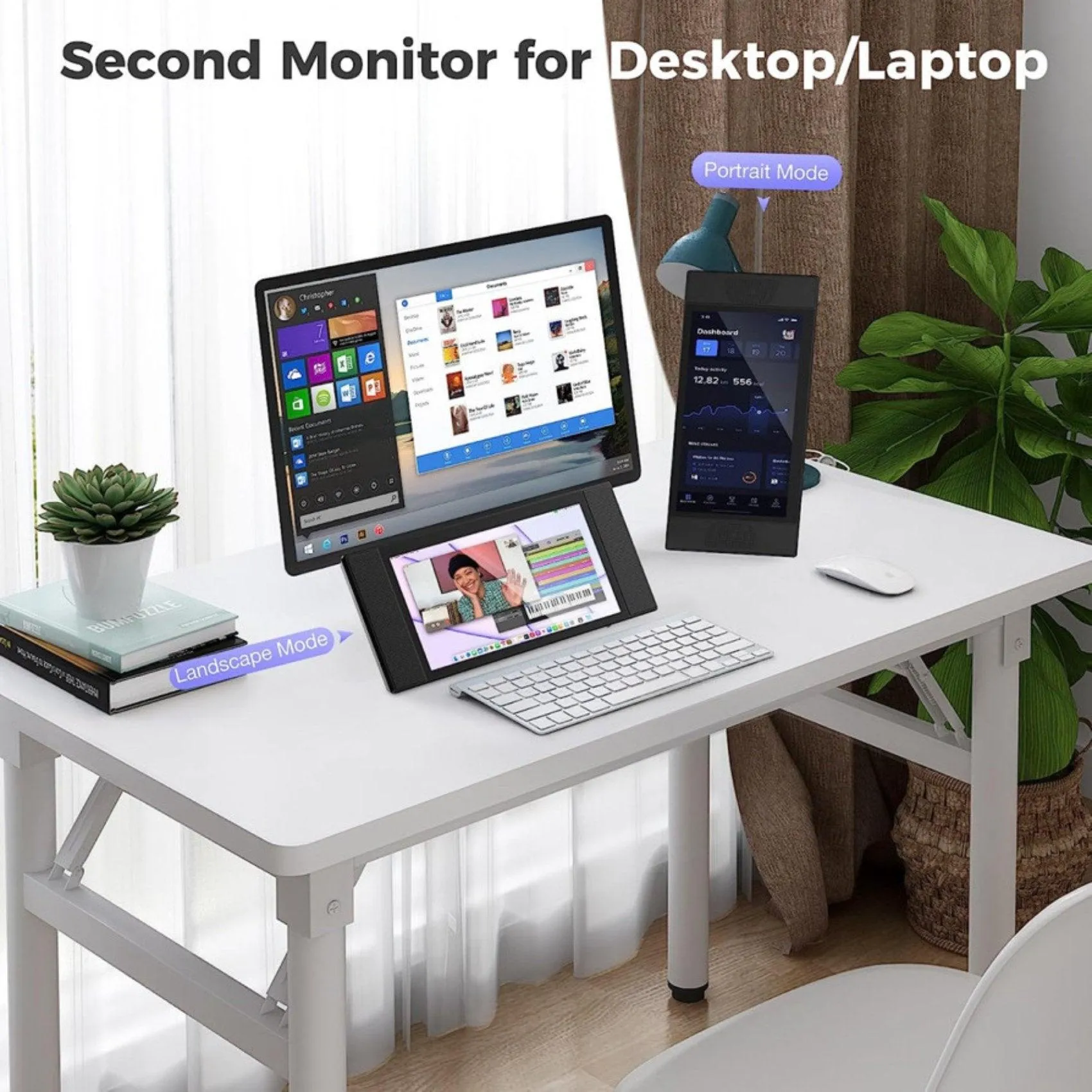 TUTT L1 Portable Laptop Cellphone Monitor Extender 12.3" IPS FHD High Brightness Gaming Touchscreen Dual Speakers Touch Screen Extension for Windows Mac PC Laptop Phone PS5/Switch