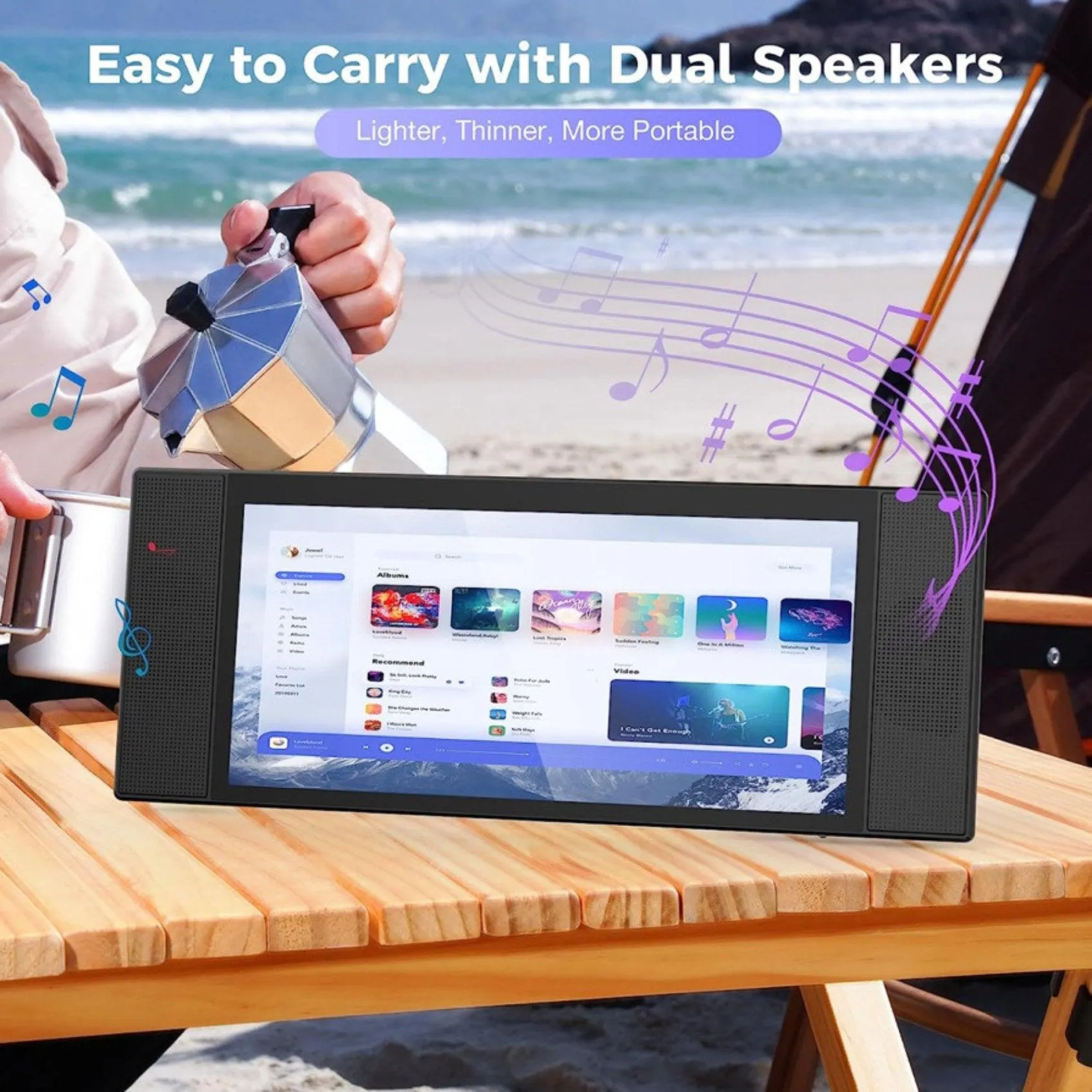 TUTT L1 Portable Laptop Cellphone Monitor Extender 12.3" IPS FHD High Brightness Gaming Touchscreen Dual Speakers Touch Screen Extension for Windows Mac PC Laptop Phone PS5/Switch