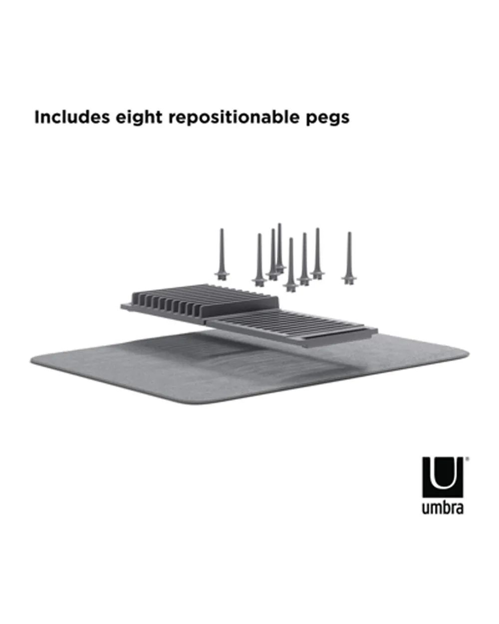 Umbra UDry Peg Drying Rack with Mat Charcoal