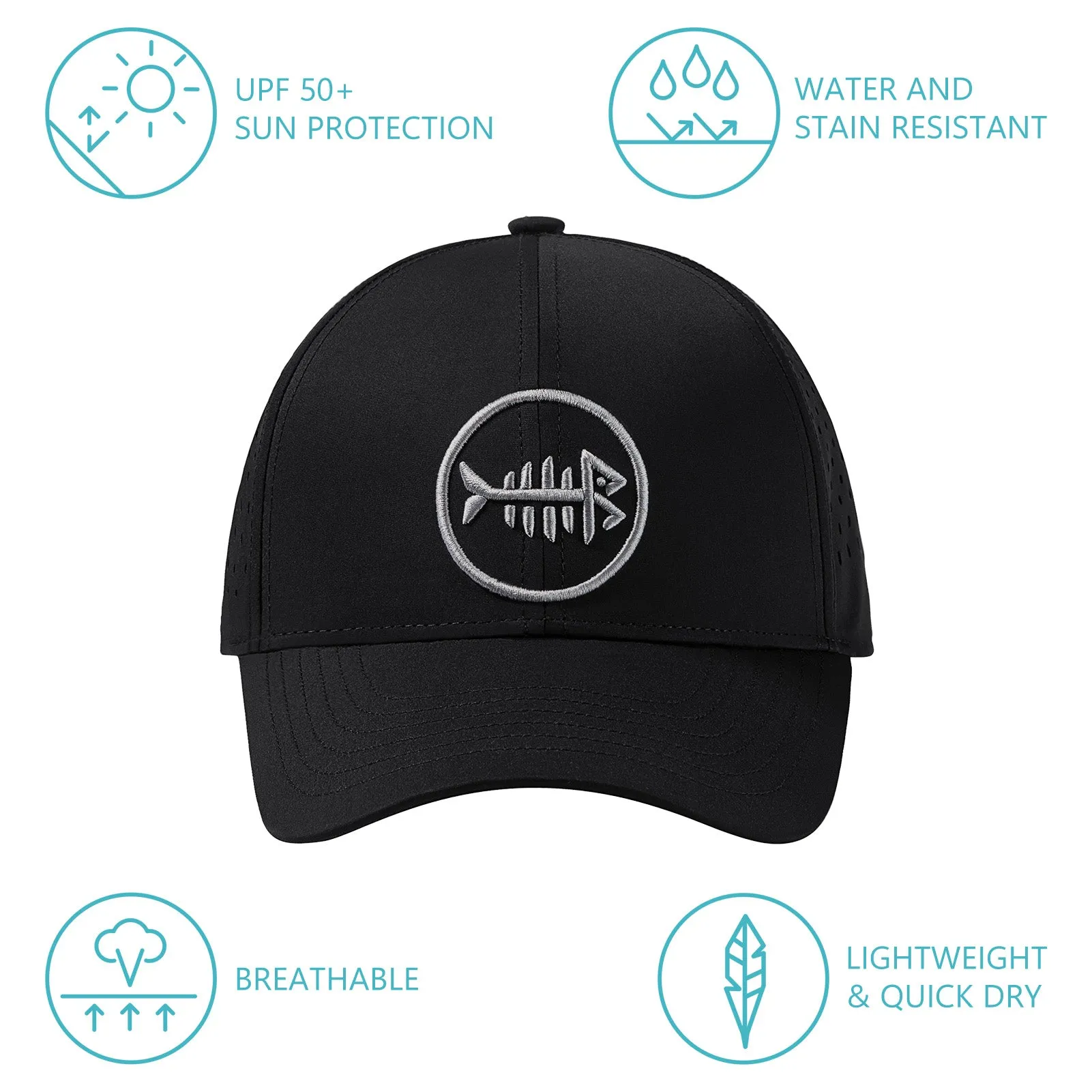 Unisex UPF 50  Water Resistant Laser Cut Mesh Baseball Cap FH14