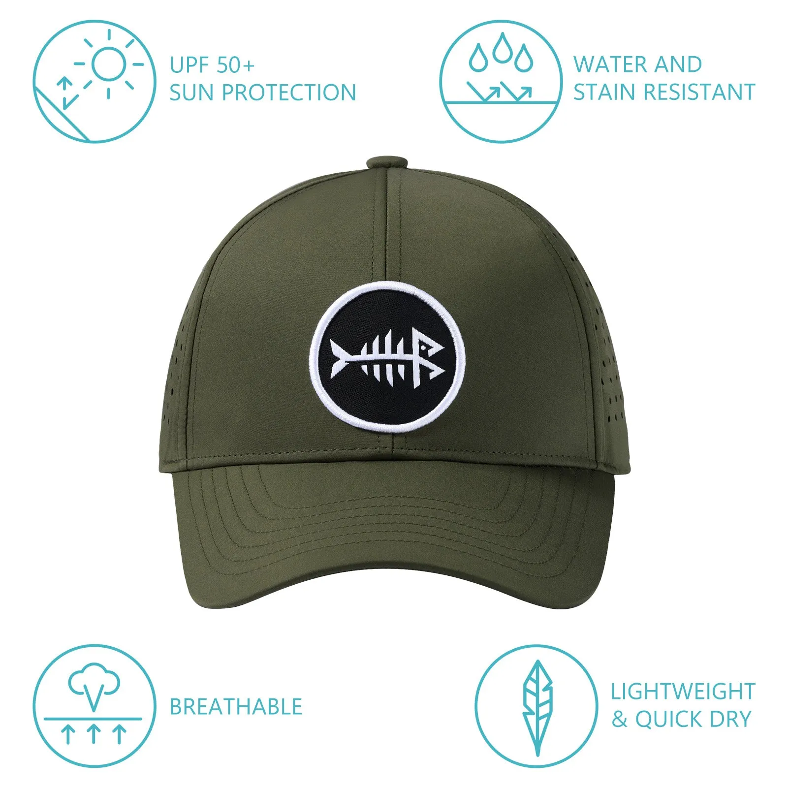Unisex UPF 50  Water Resistant Laser Cut Mesh Baseball Cap FH14