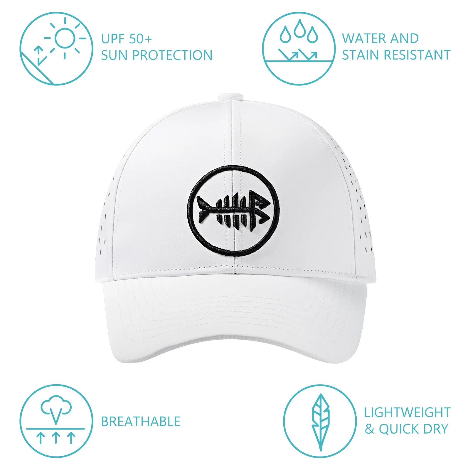 Unisex UPF 50  Water Resistant Laser Cut Mesh Baseball Cap FH14