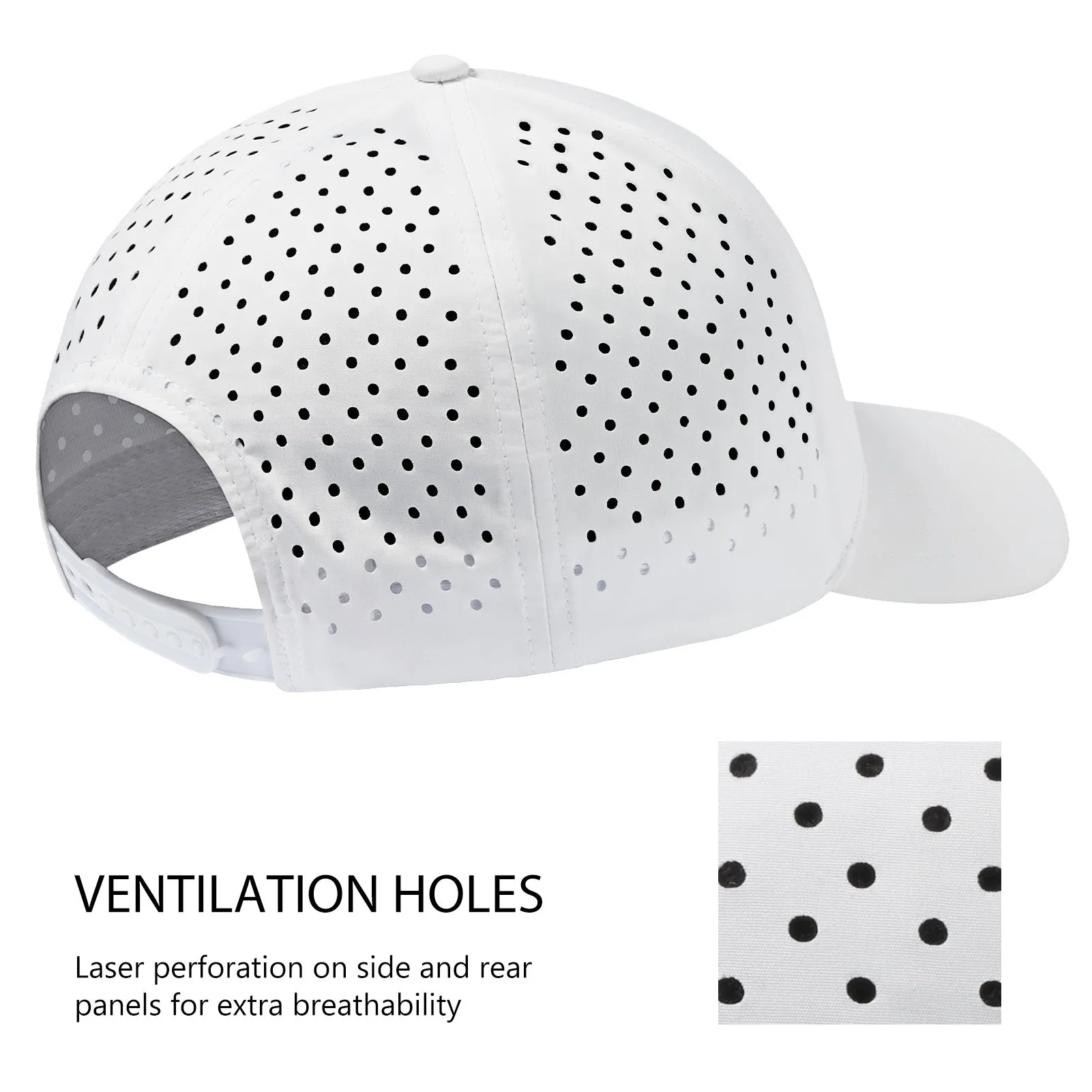 Unisex UPF 50  Water Resistant Laser Cut Mesh Baseball Cap FH14
