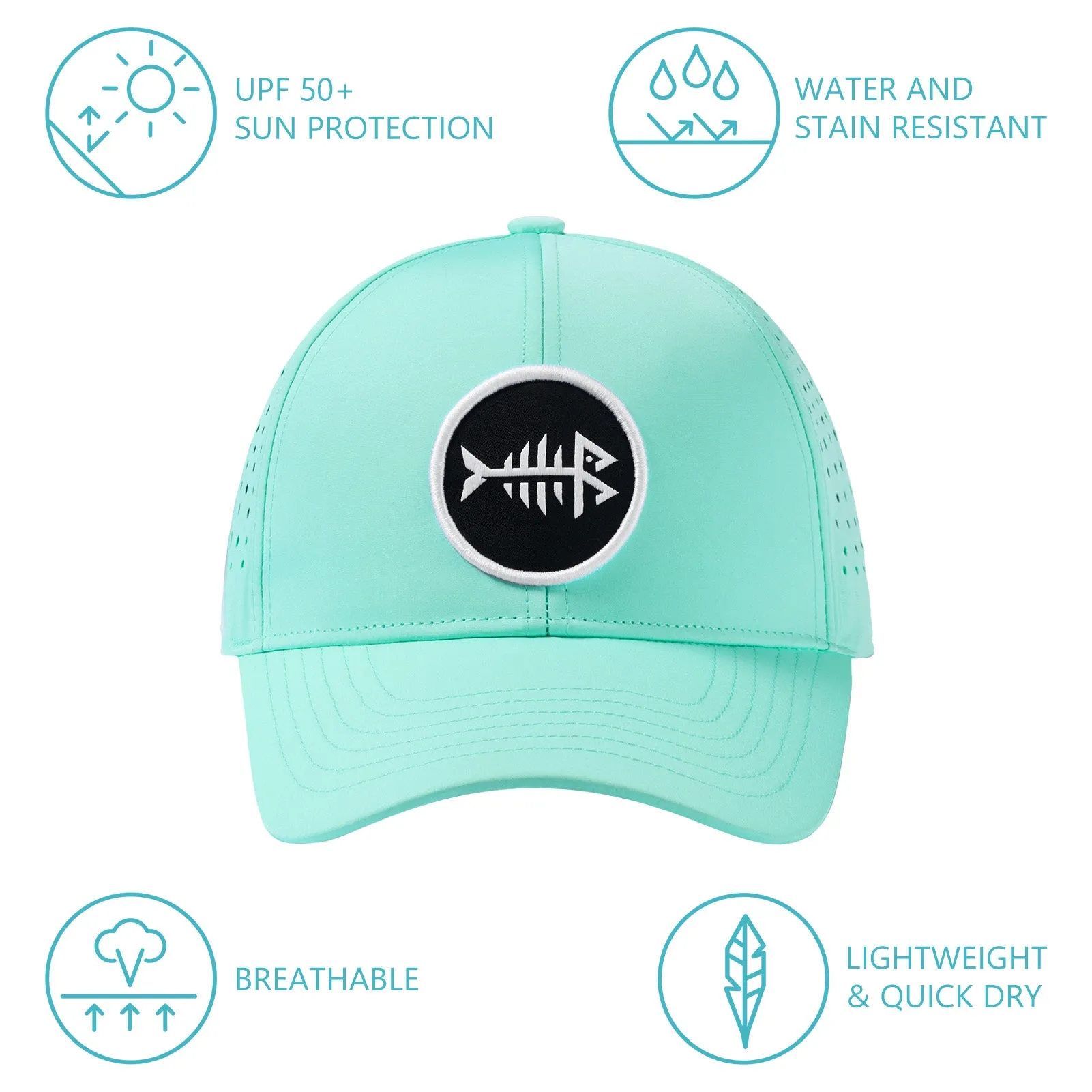 Unisex UPF 50  Water Resistant Laser Cut Mesh Baseball Cap FH14