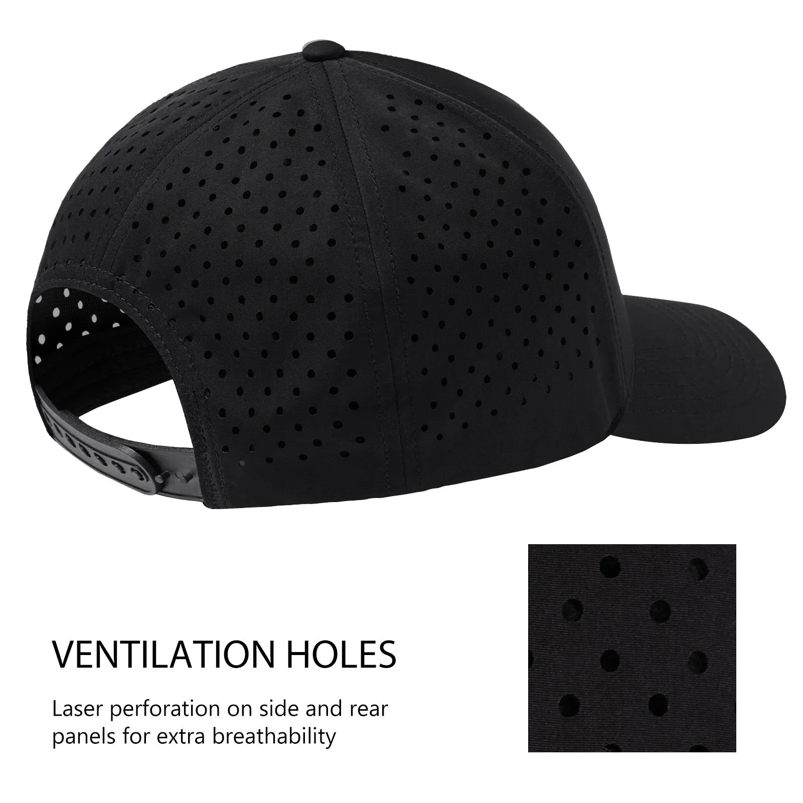 Unisex UPF 50  Water Resistant Laser Cut Mesh Baseball Cap FH14