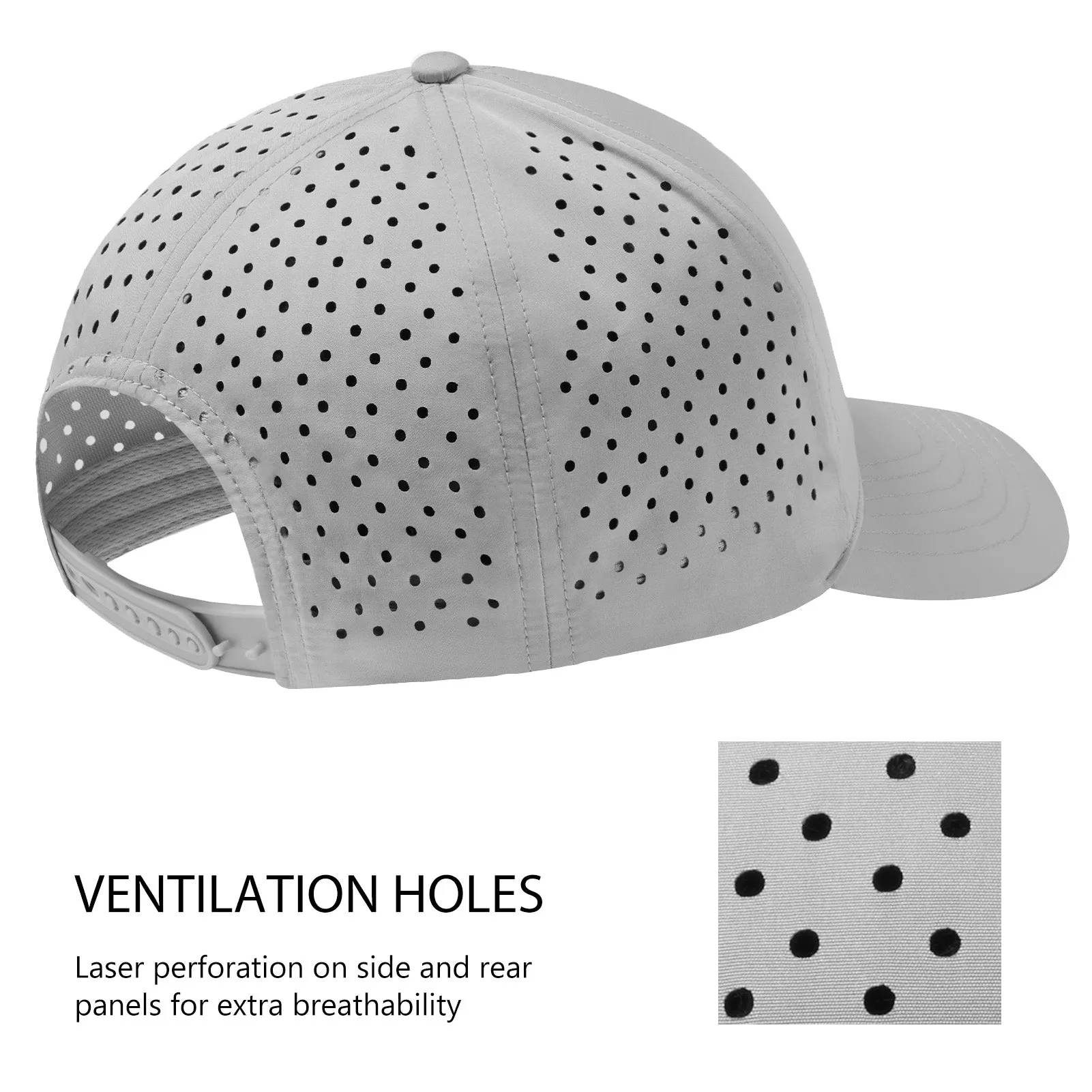 Unisex UPF 50  Water Resistant Laser Cut Mesh Baseball Cap FH14