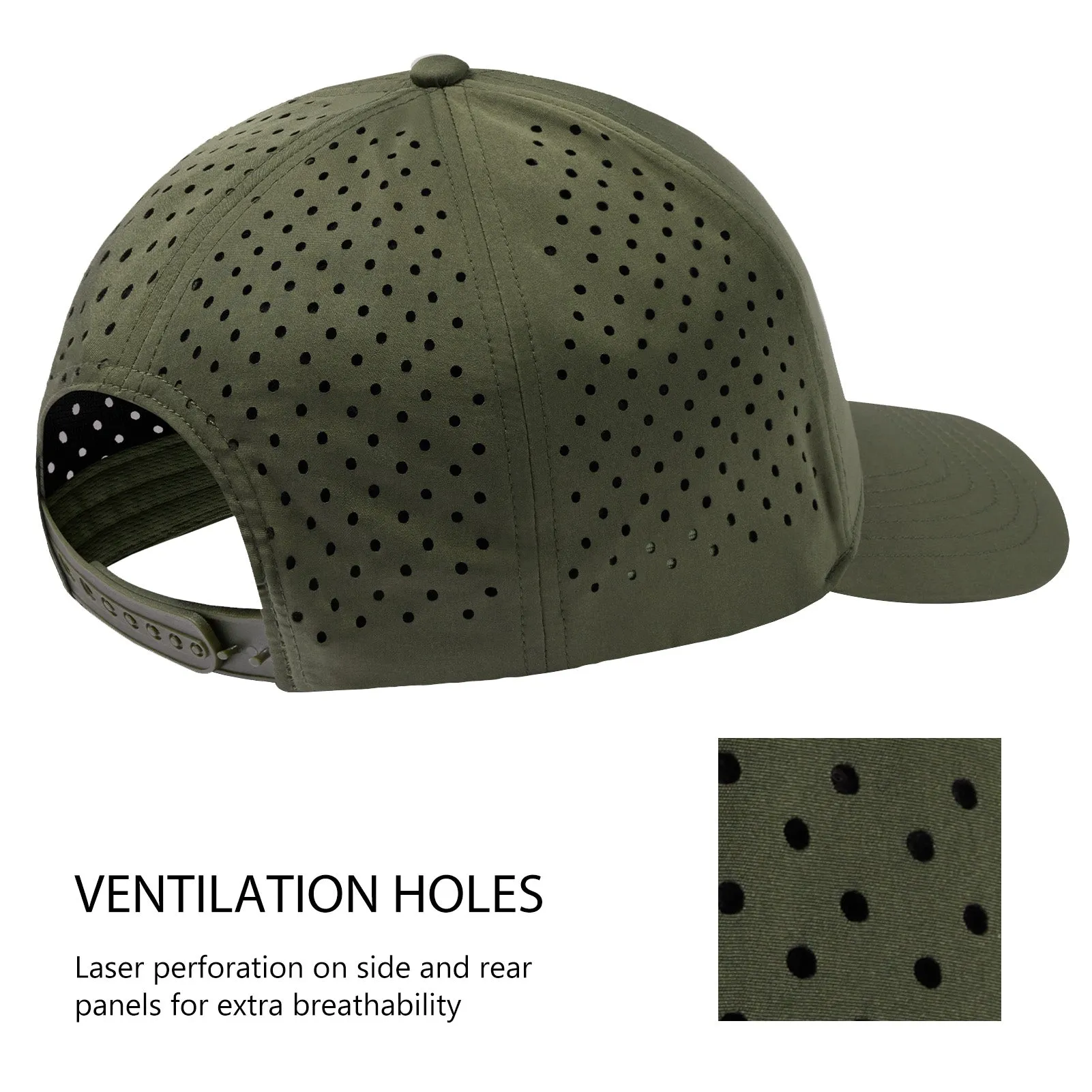 Unisex UPF 50  Water Resistant Laser Cut Mesh Baseball Cap FH14