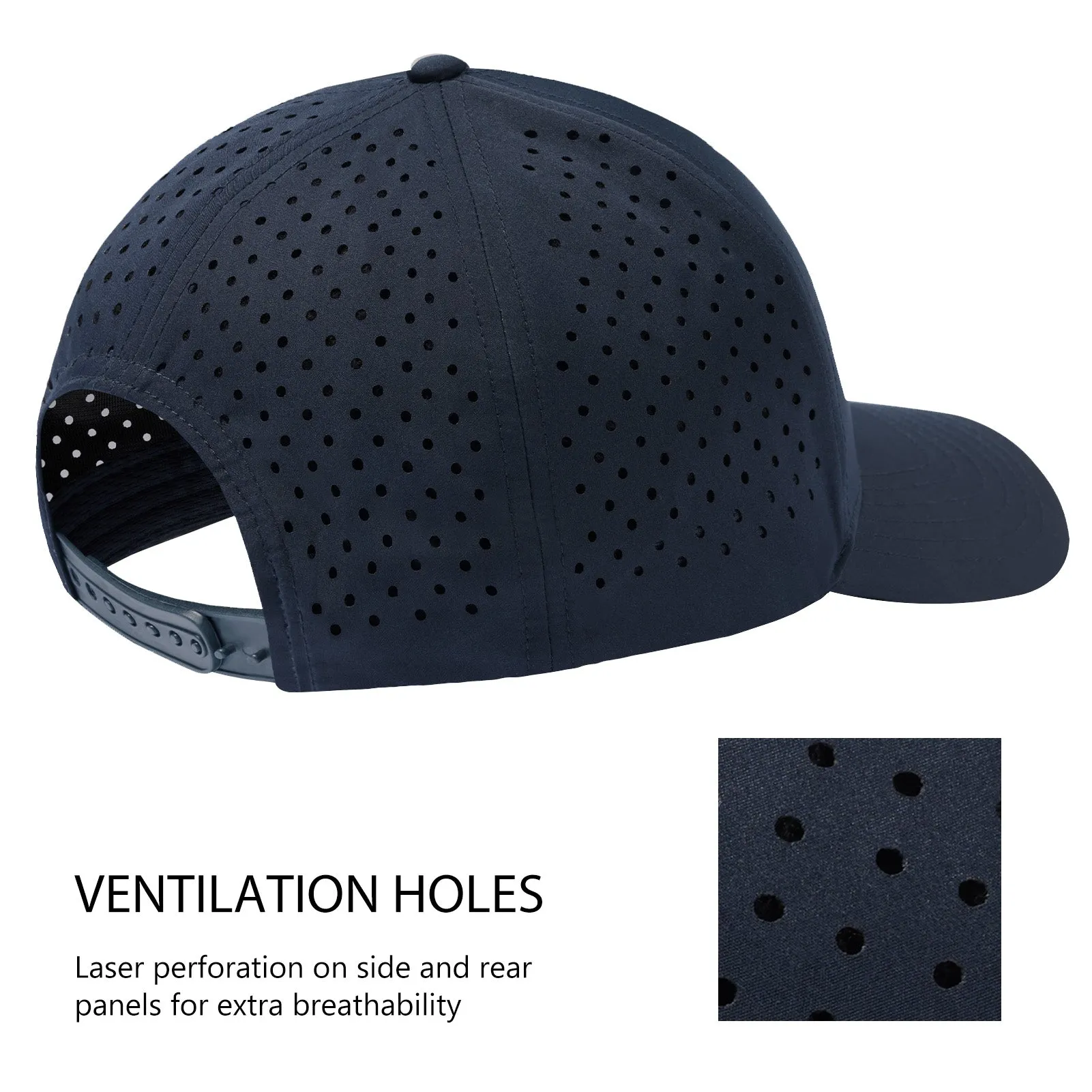 Unisex UPF 50  Water Resistant Laser Cut Mesh Baseball Cap FH14