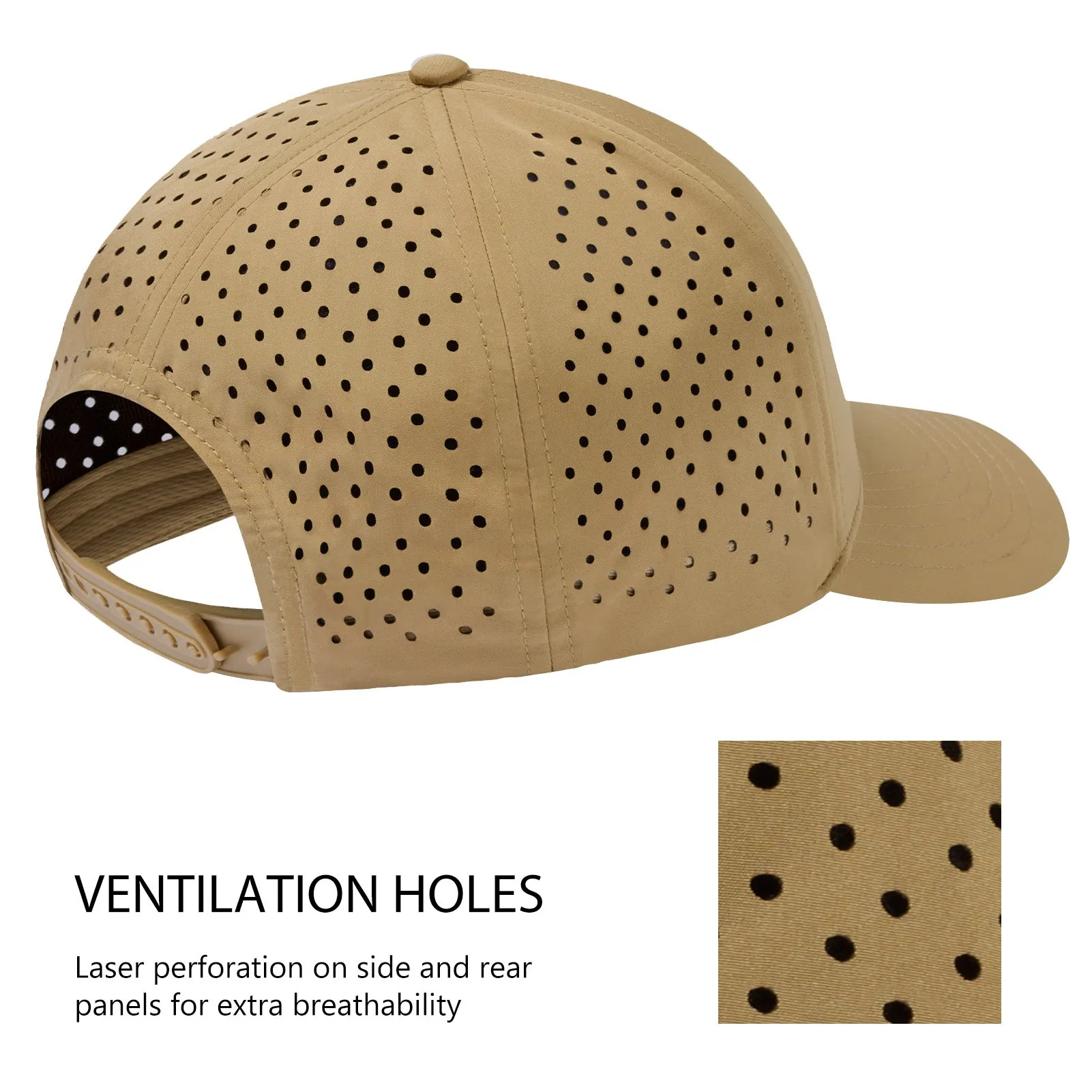 Unisex UPF 50  Water Resistant Laser Cut Mesh Baseball Cap FH14