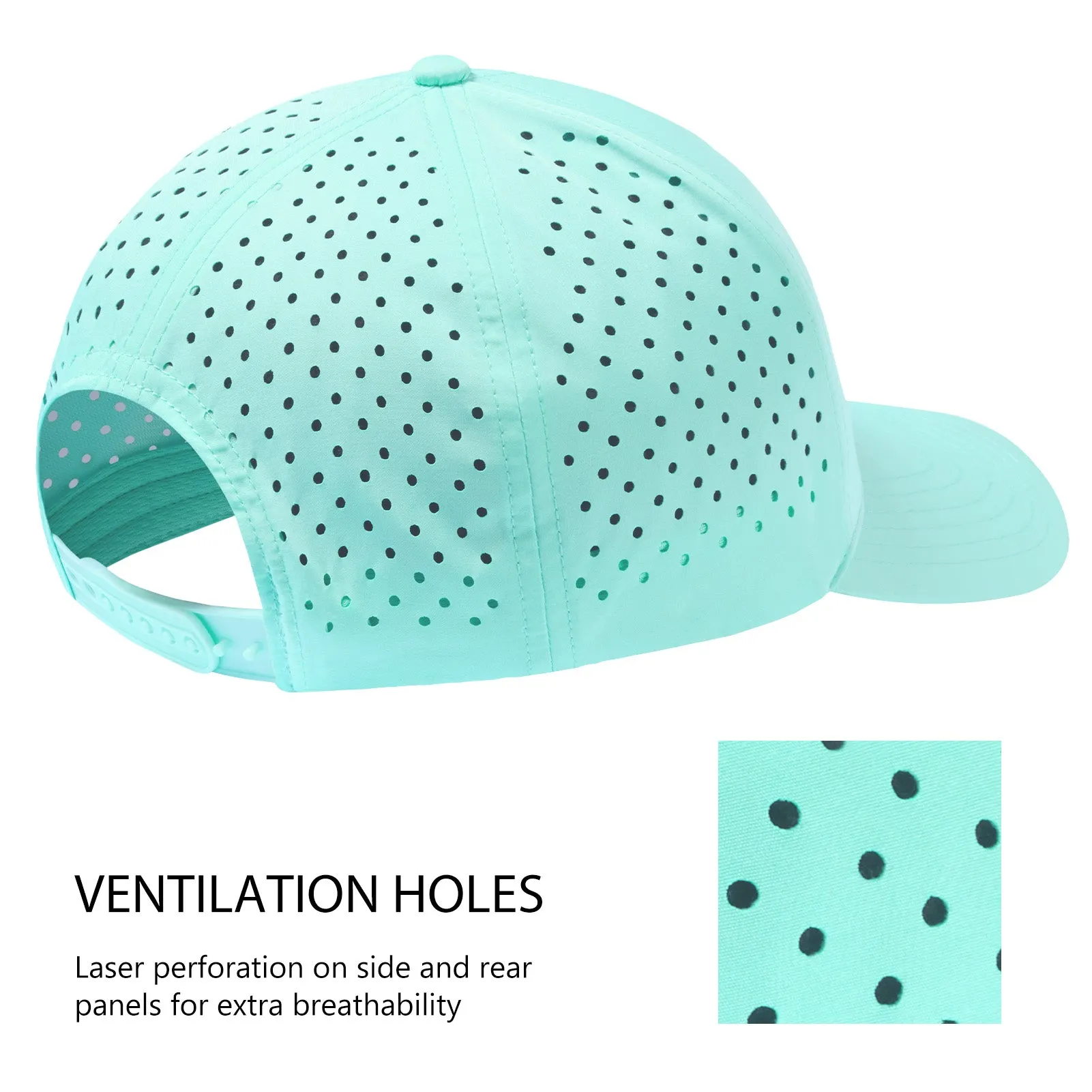Unisex UPF 50  Water Resistant Laser Cut Mesh Baseball Cap FH14