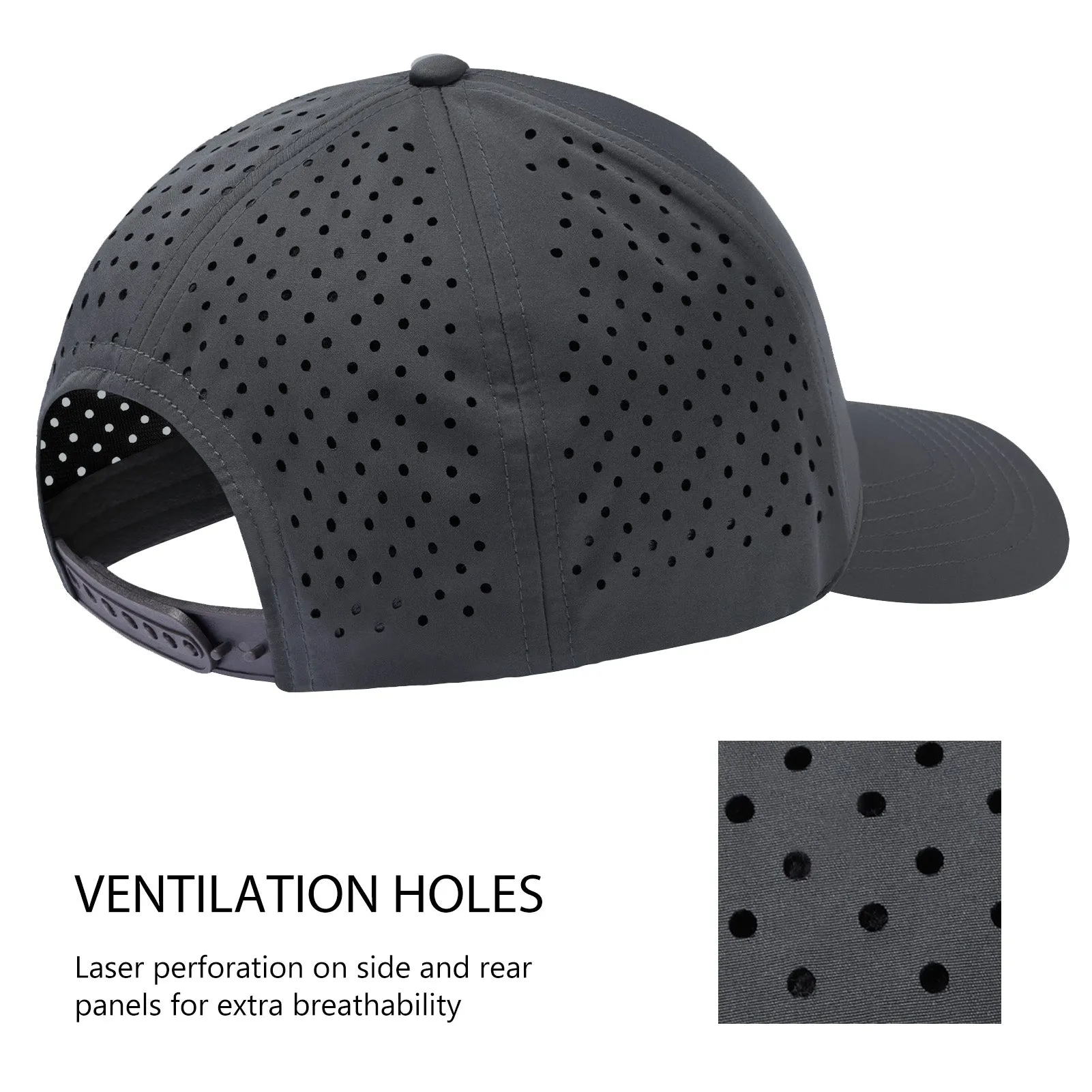 Unisex UPF 50  Water Resistant Laser Cut Mesh Baseball Cap FH14