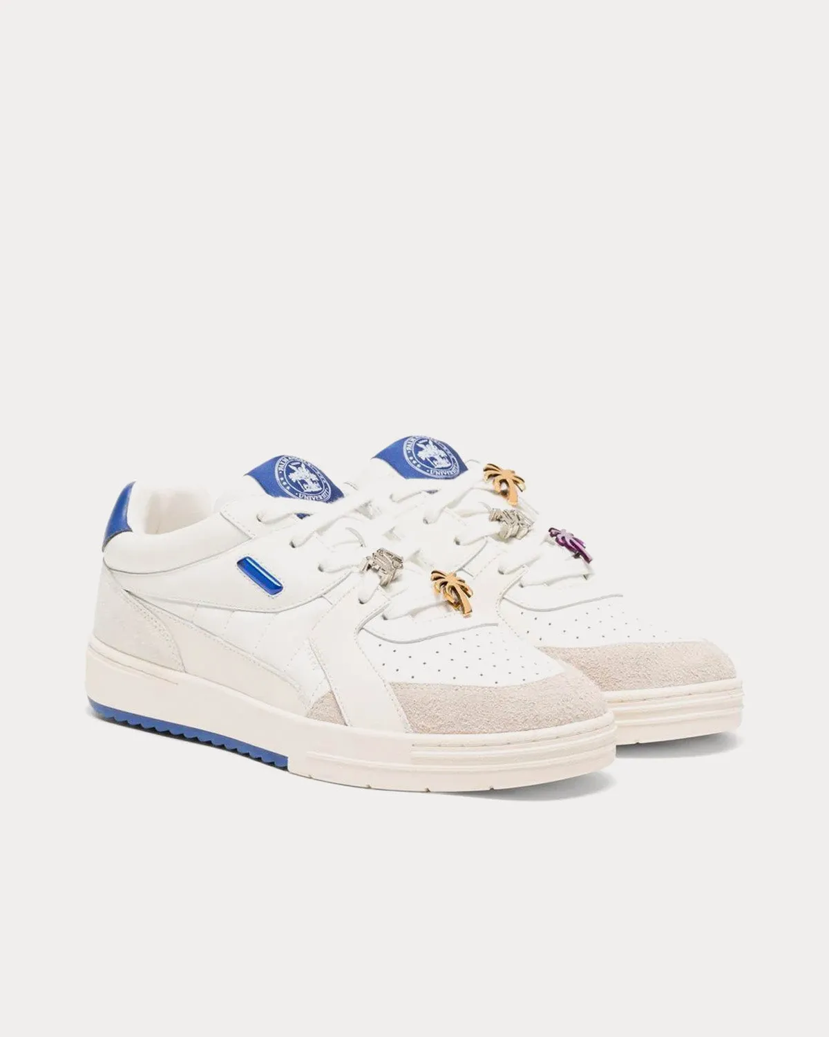 University 'BEAT' White / Blue Low Top Sneakers