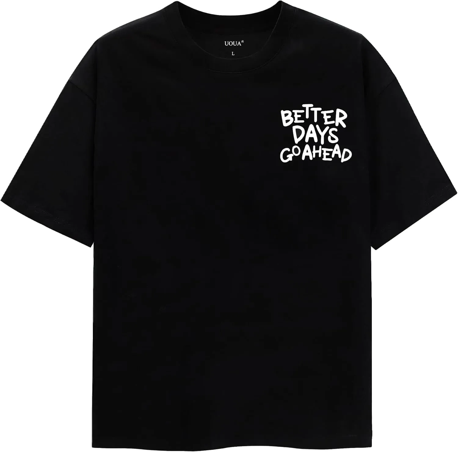 UOUA Women Oversized Graphic T-Shirt Casual Cotton Tees Printed Summer Tops