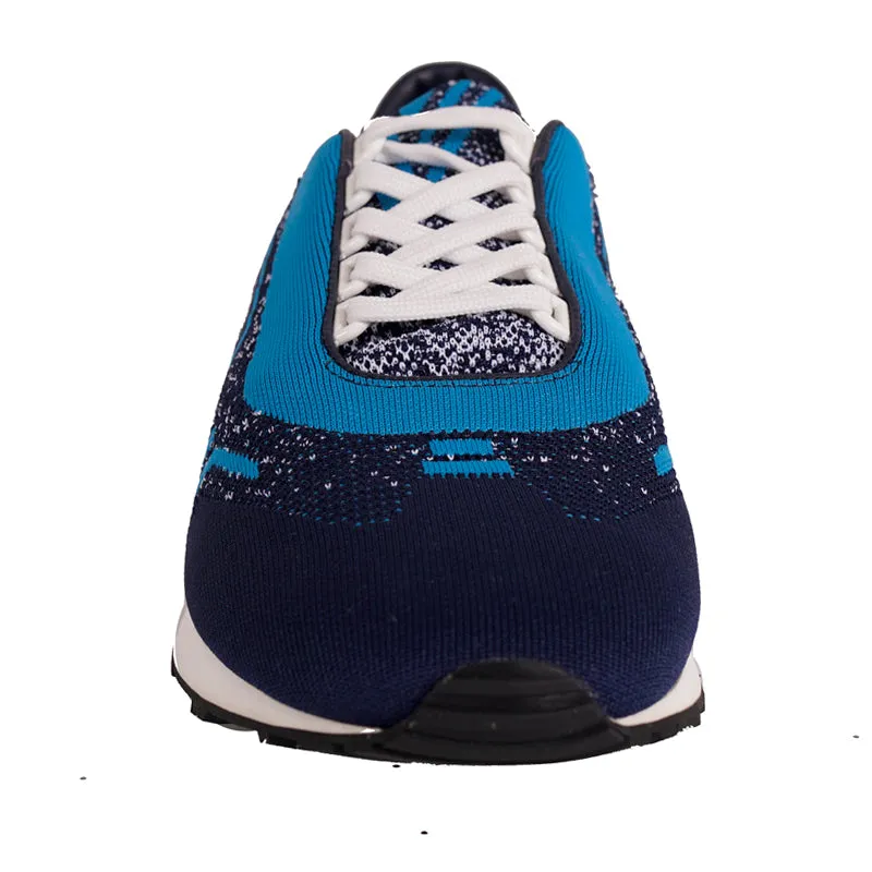 US 8 10 11 11.5 NEW $760 PRADA Blue Mln 70 KNIT LOGO TRAINERS SNEAKERS