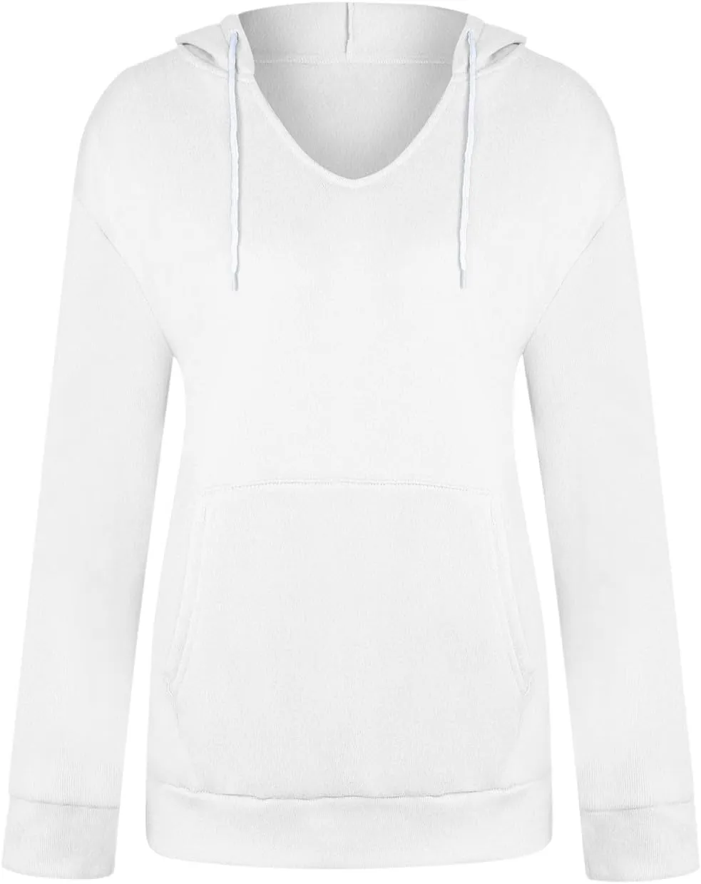 V Neck Hoodie for Women Loose Fit Lounge Long Sleeve Fleece Sweatshirt Pocket Drawstring Slouchy 2024 Fall Pullover