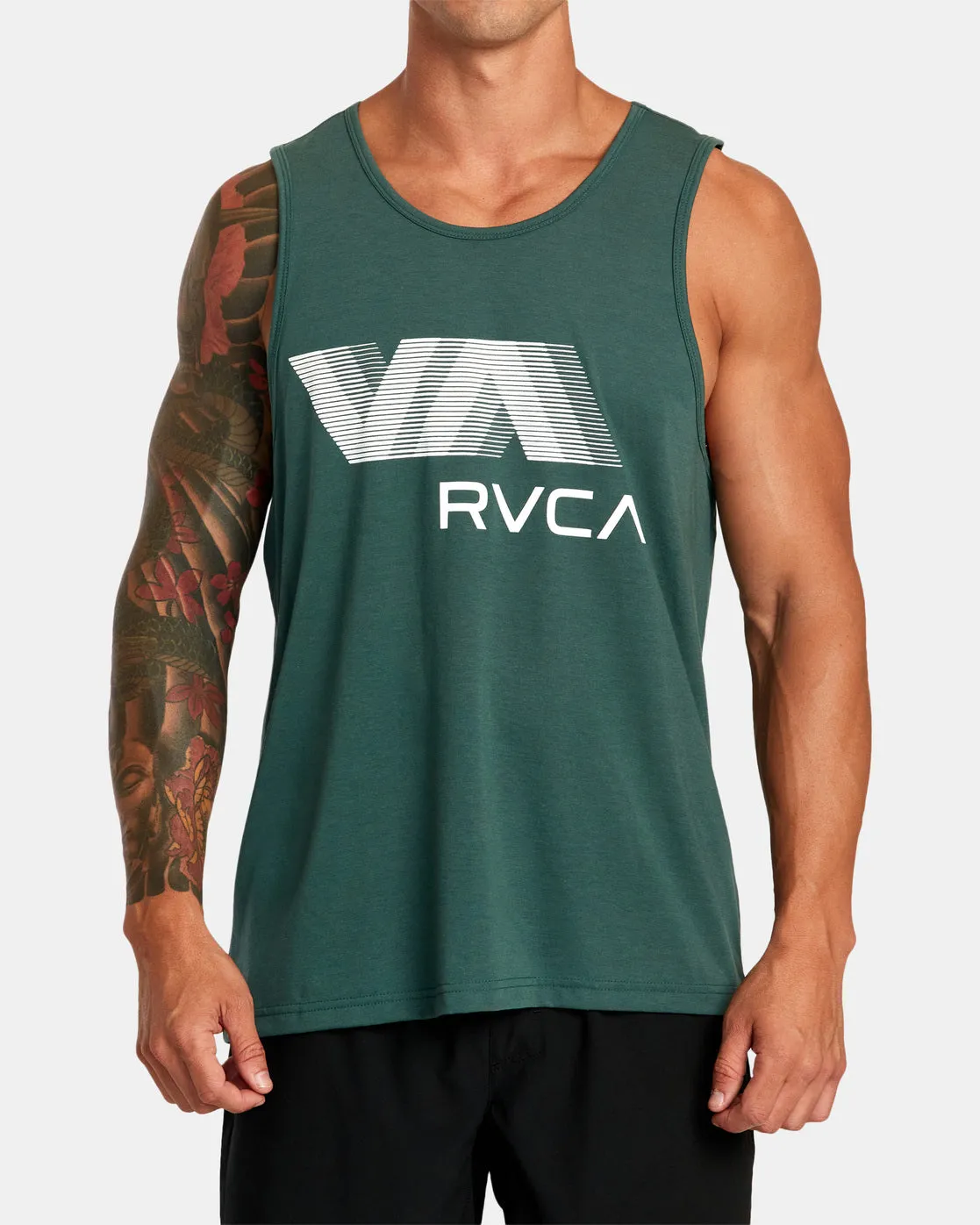 VA RVCA Blur Tank Top - Jungle Green
