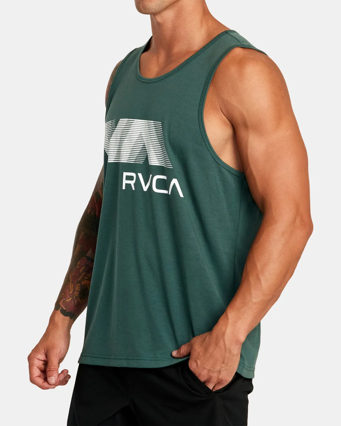 VA RVCA Blur Tank Top - Jungle Green