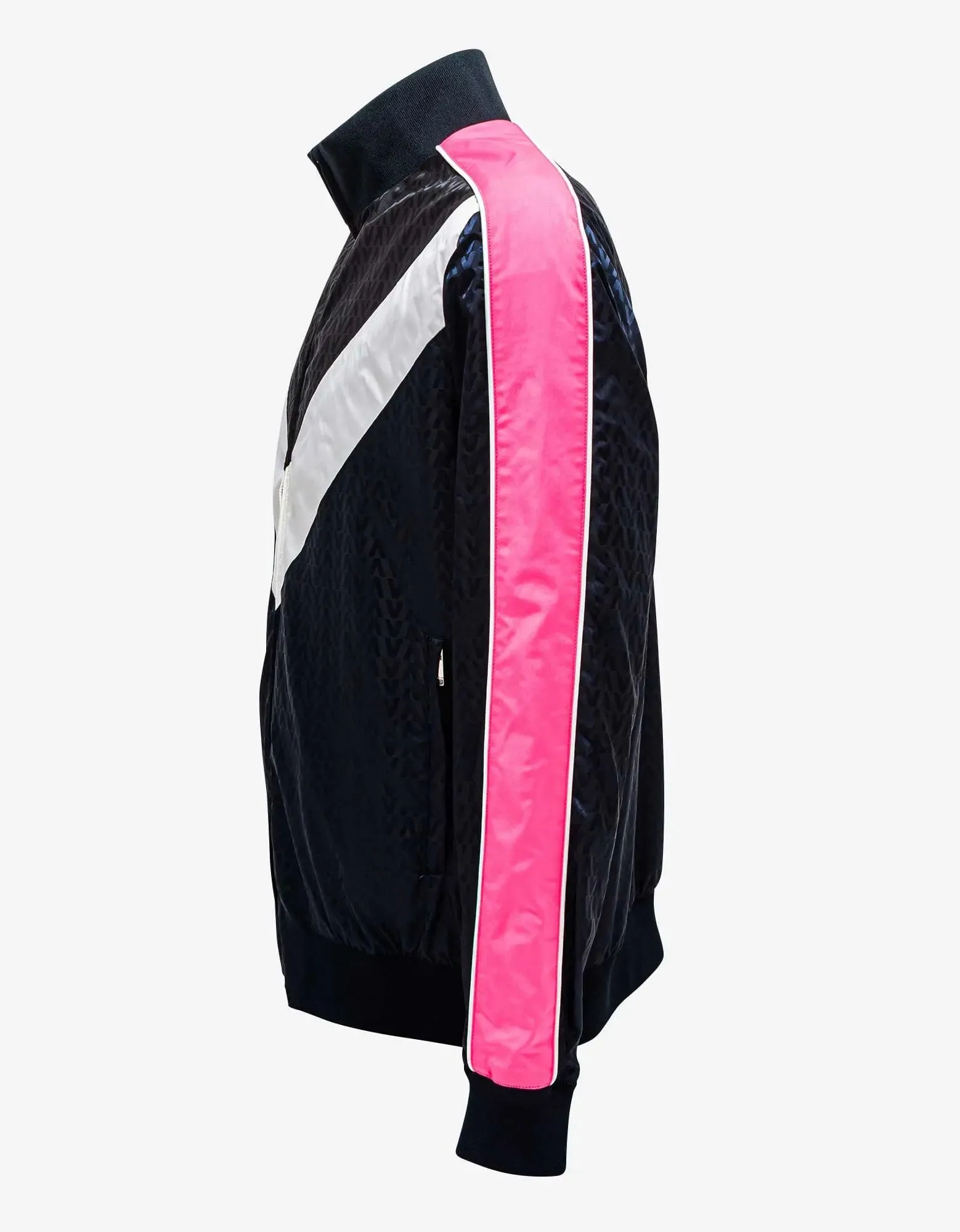 Valentino Garavani Navy Blue Optical Logo Jacquard Track Jacket
