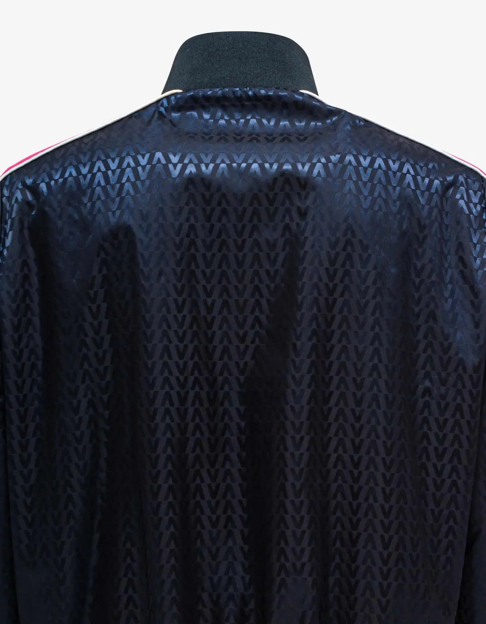 Valentino Garavani Navy Blue Optical Logo Jacquard Track Jacket