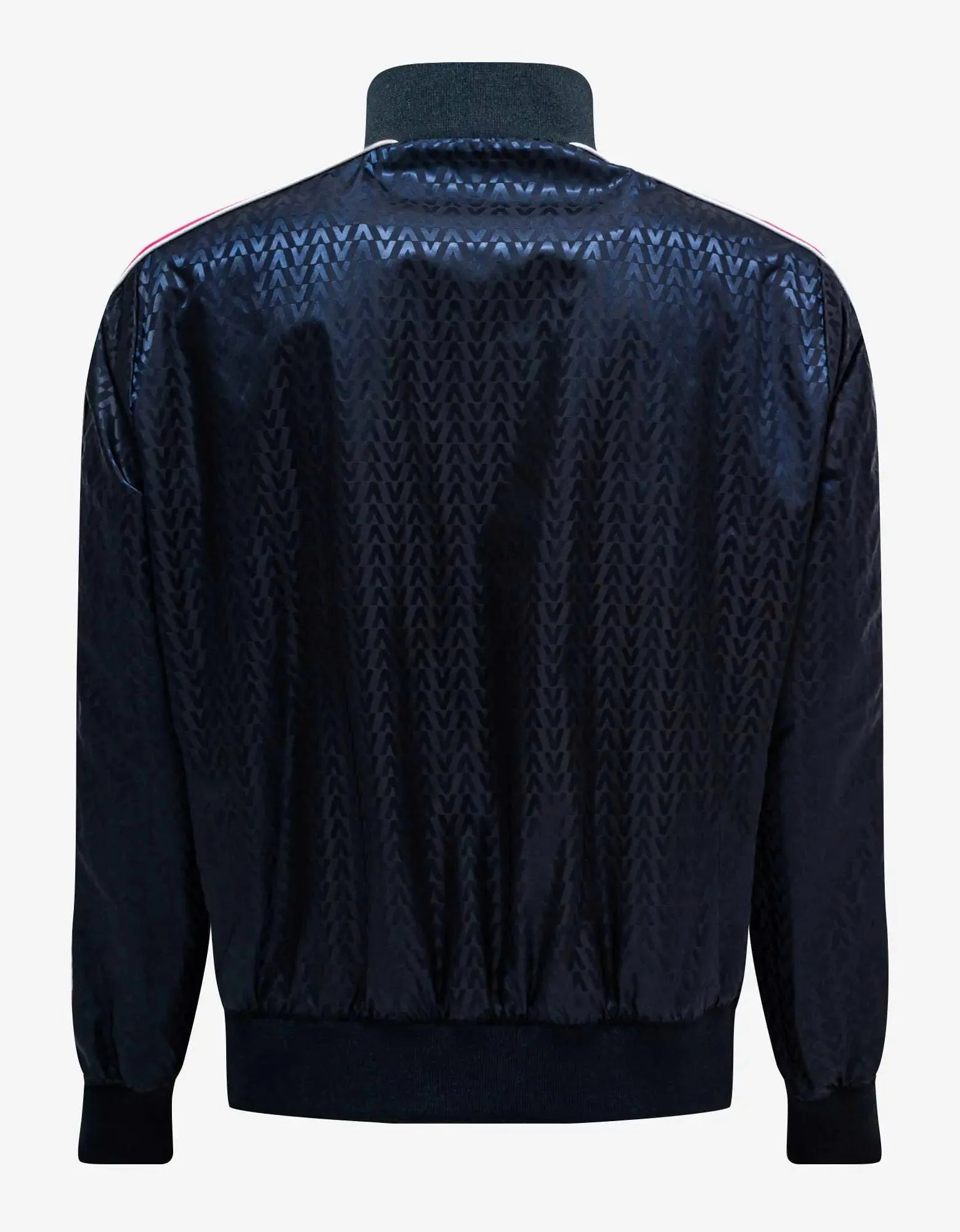 Valentino Garavani Navy Blue Optical Logo Jacquard Track Jacket