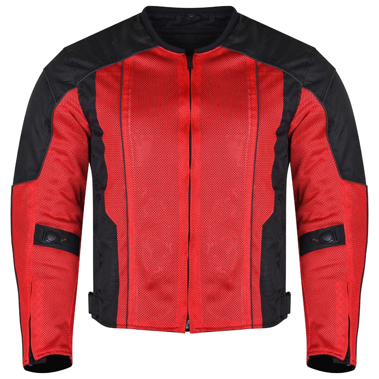 Vance Mens Red Advanced 3-Season Mesh/Textile CE Armor Motorcycle Jacket