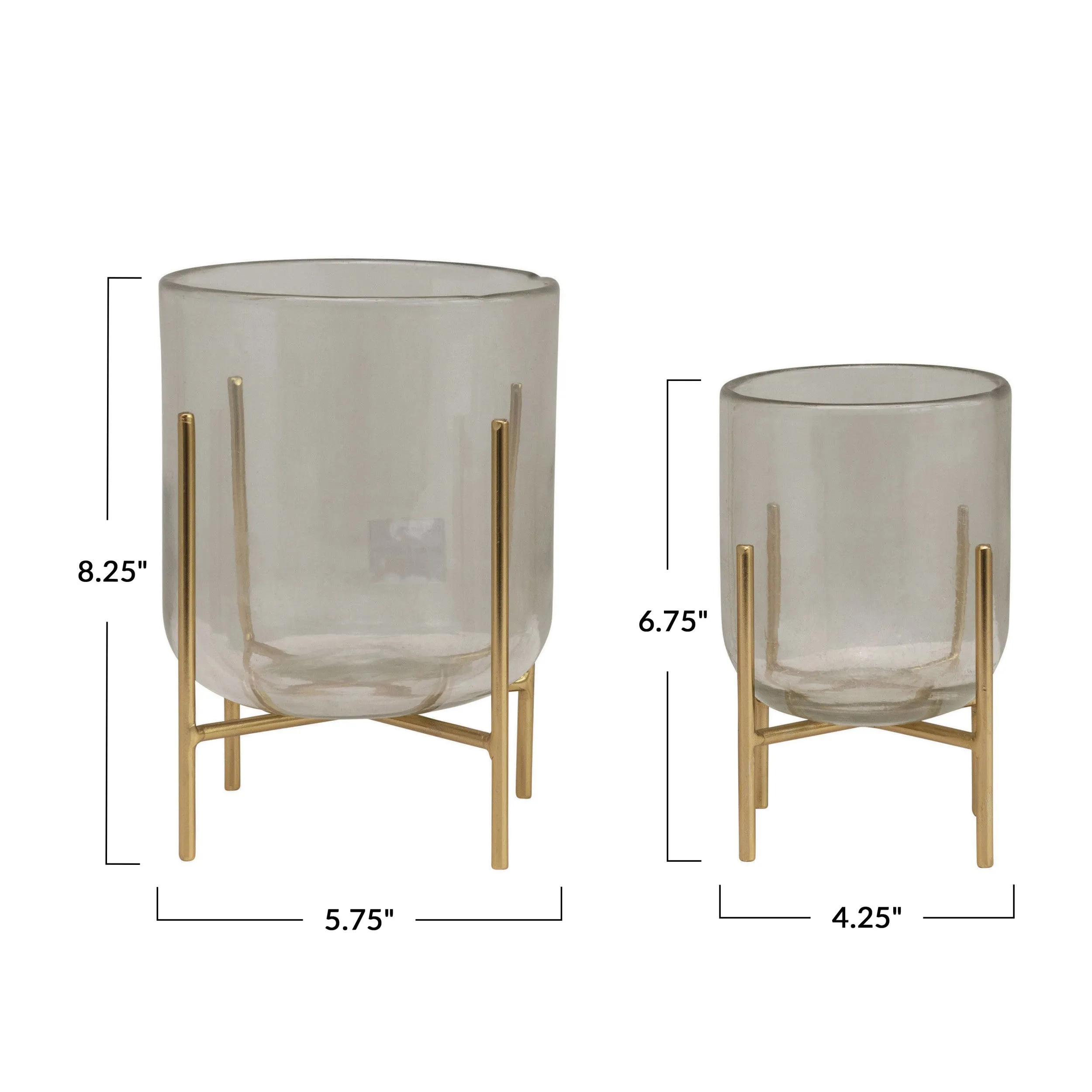 Vases/Candle Holders w/Stands, Set of 2