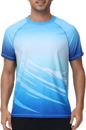 VAYAGER Men's Swim Shirts Rash Guard UPF 50  T Shirts Quick Dry Loose Fit Water Surfing Shirt