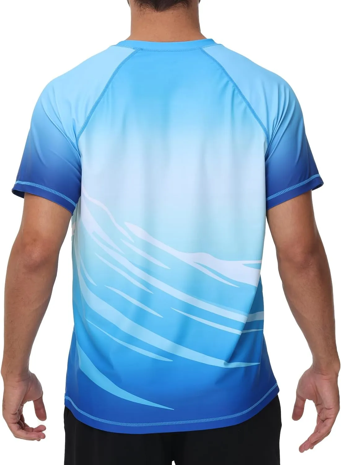 VAYAGER Men's Swim Shirts Rash Guard UPF 50  T Shirts Quick Dry Loose Fit Water Surfing Shirt