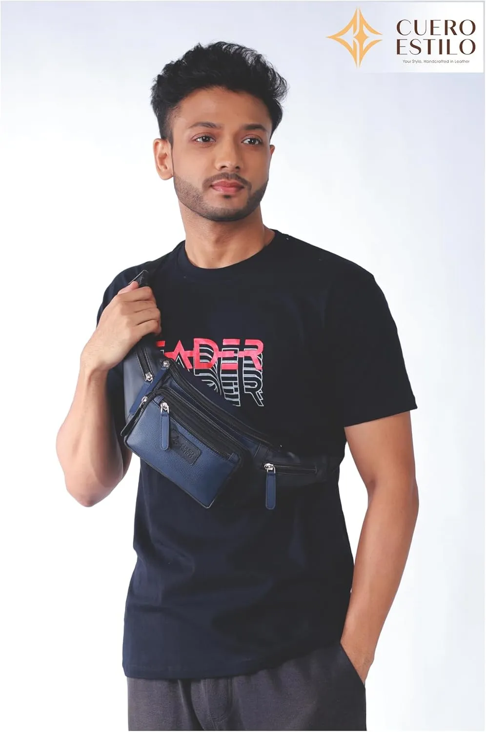 Vegan Leather Fanny Pack - Stylish & Water-Resistant Unisex Waist Bag with Multiple Zipper Compartments, Adjustable Strap for Travel & Everyday Use.