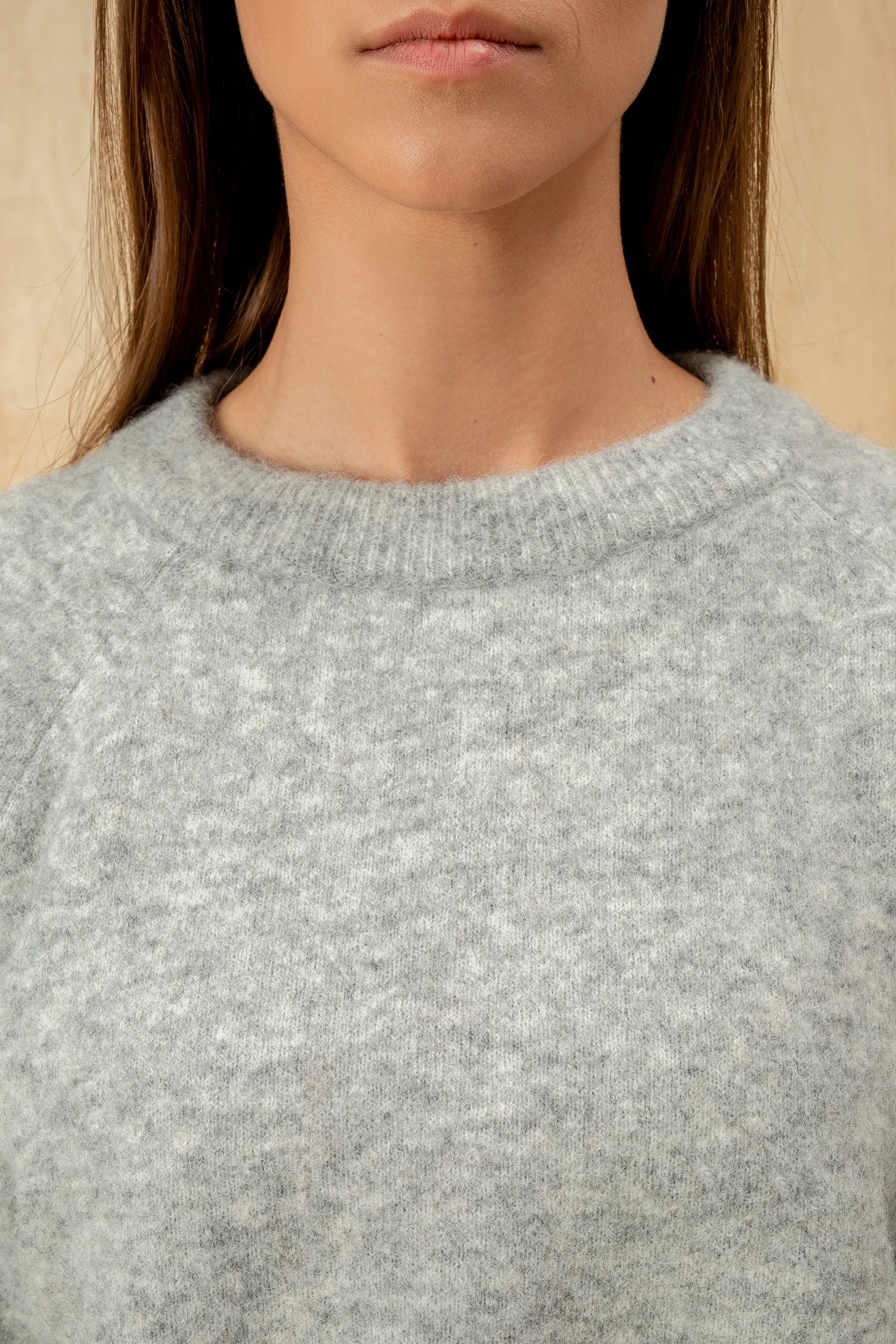Velvet Wool Sweater Oversized - Grey