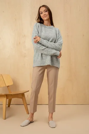 Velvet Wool Sweater Oversized - Grey