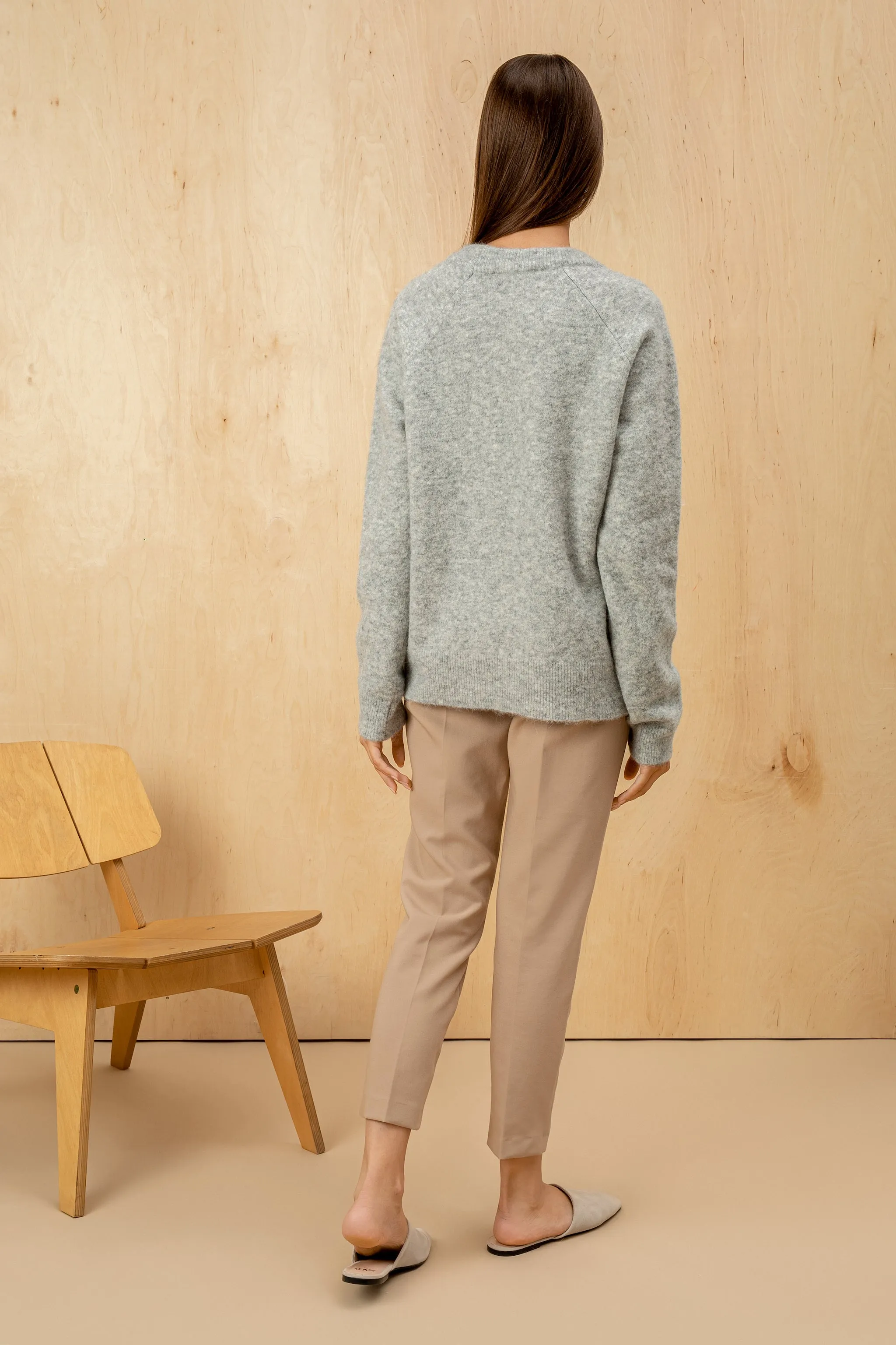 Velvet Wool Sweater Oversized - Grey