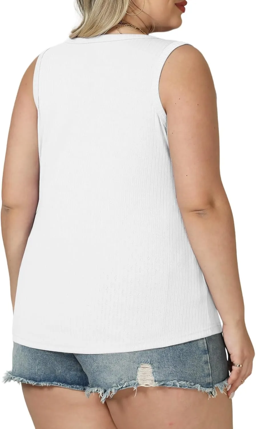 VISLILY Womens-Plus-Size-Tank-Tops 2025 Summer Crew Neck Sleeveless Shirts Casual Ribbed Racerback Blouses XL-5XL