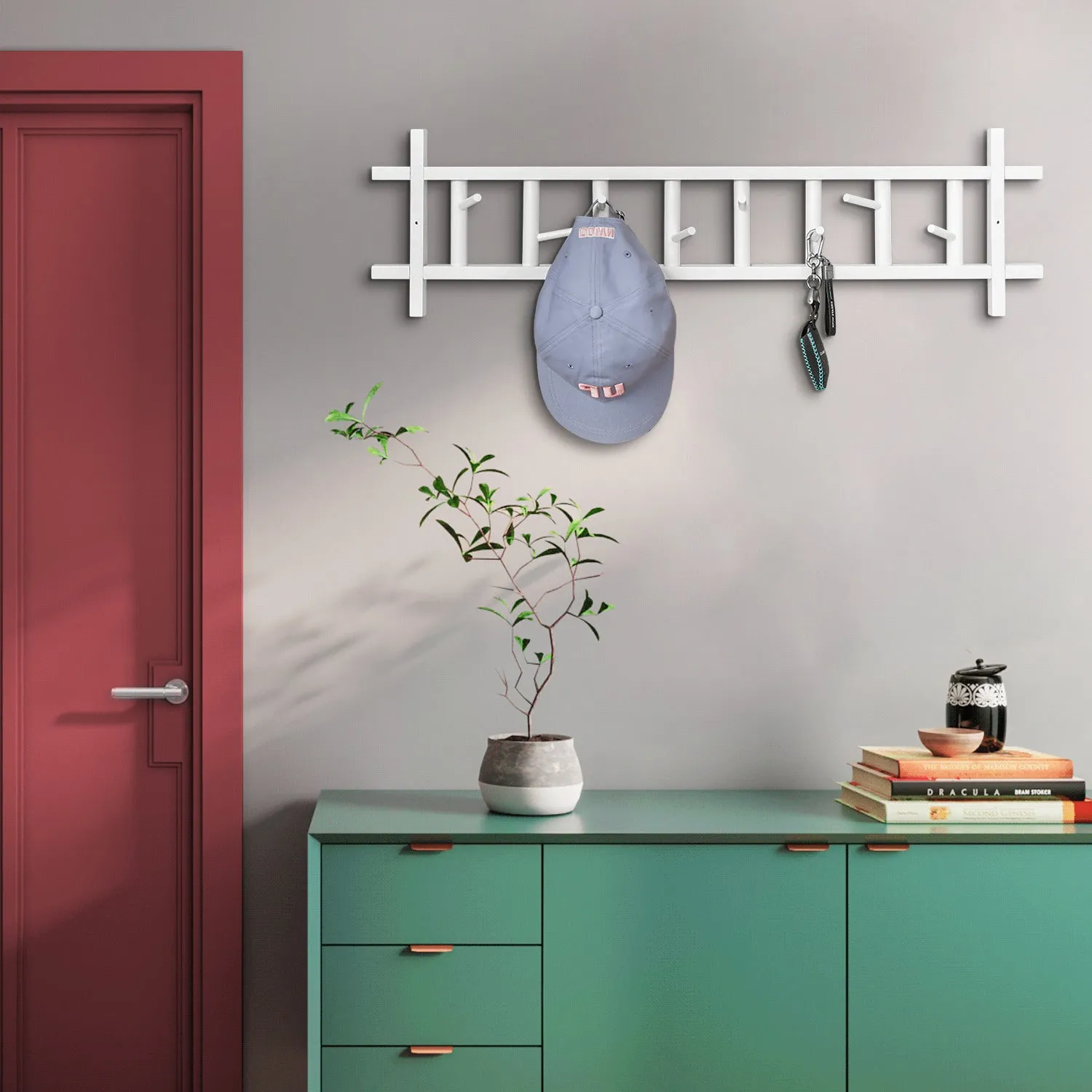 Wall Mounted Coat Hook - # Frame - White