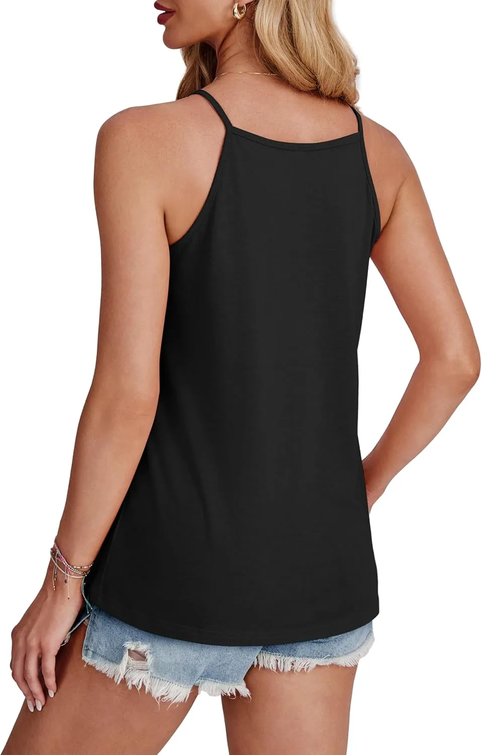 WEESO Womens Tank Tops Dressy Casual Pleated Halter Camisole Tops Summer Outfits Sleeveless Fashion 2025