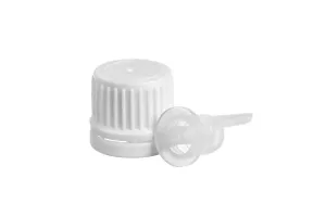 White Euro-Style Caps for Vials with Neck Size, 18-415 (Pack of 6)