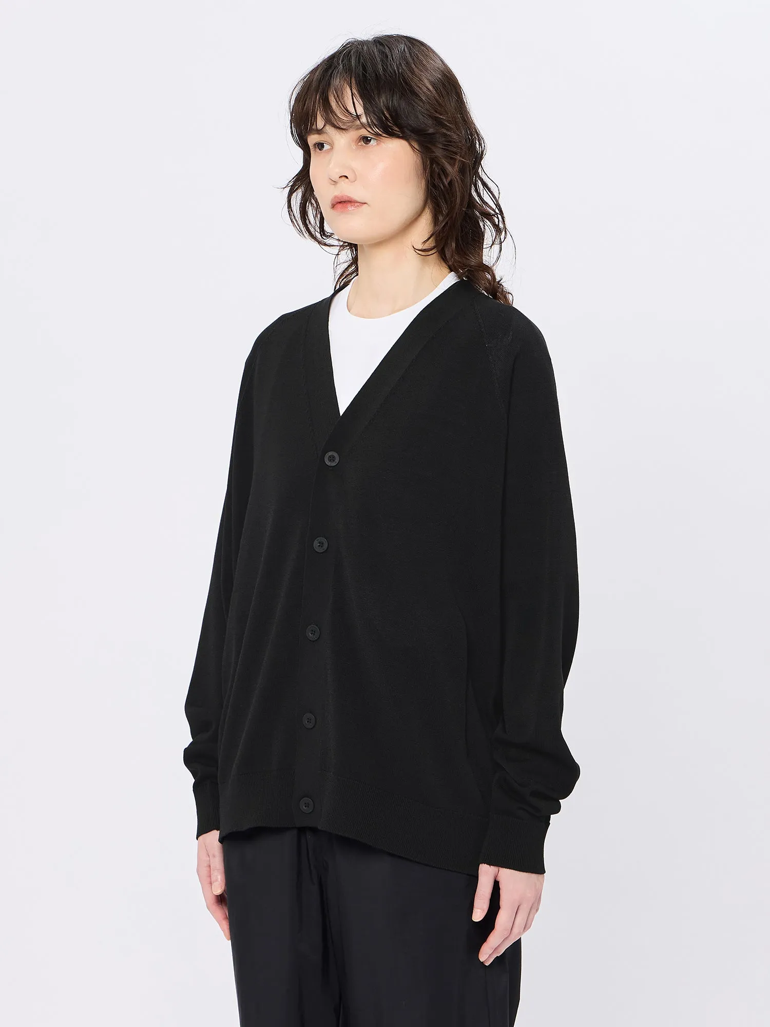 Wholegarment Wool Knit Cardigan