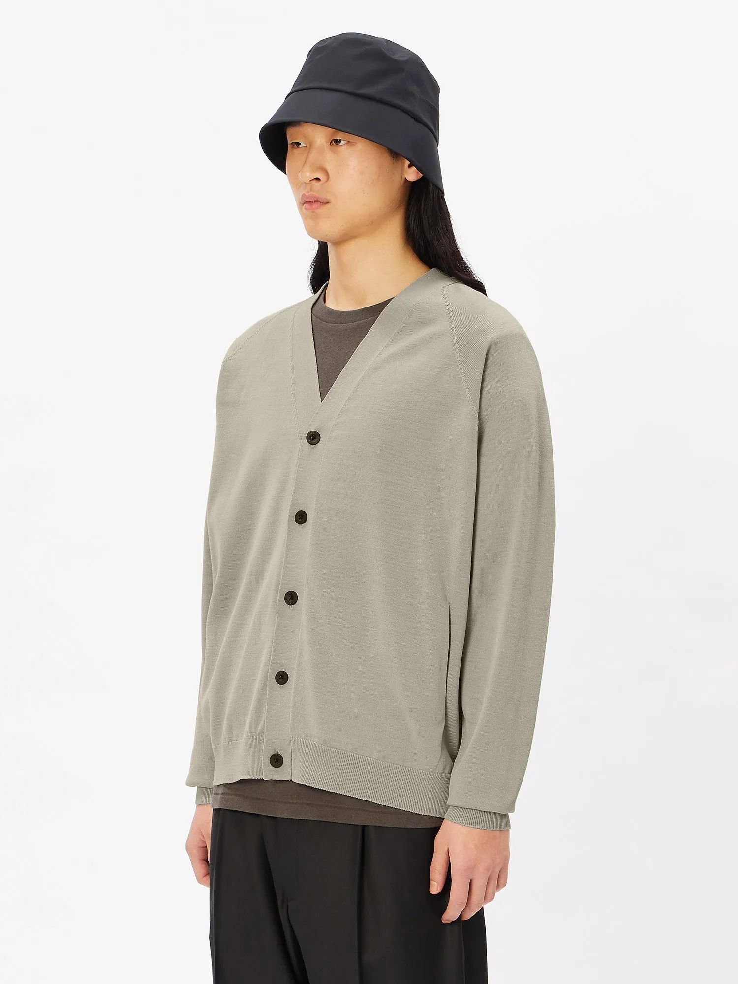 Wholegarment Wool Knit Cardigan