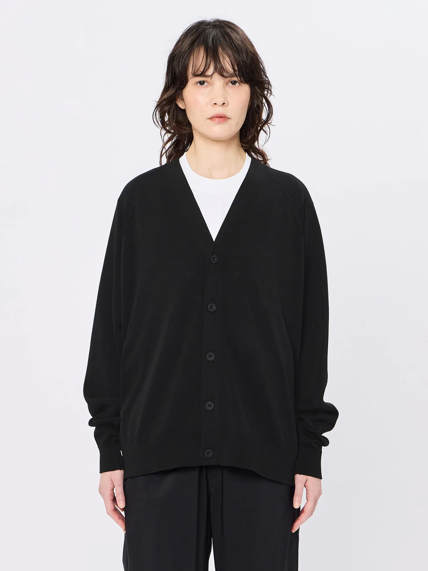 Wholegarment Wool Knit Cardigan