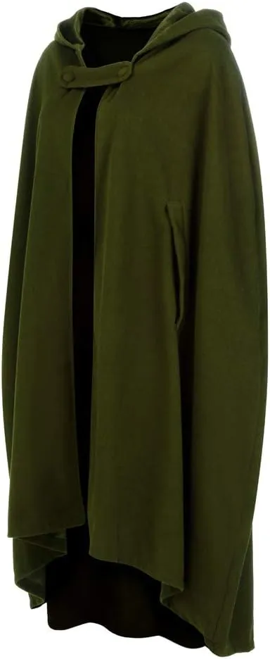 Women Hooded Trench Coat Open Front Cardigan Cloak Trendy Halloween Cosplay Costumes Tops Plain Long Hoodie Jacket Cape