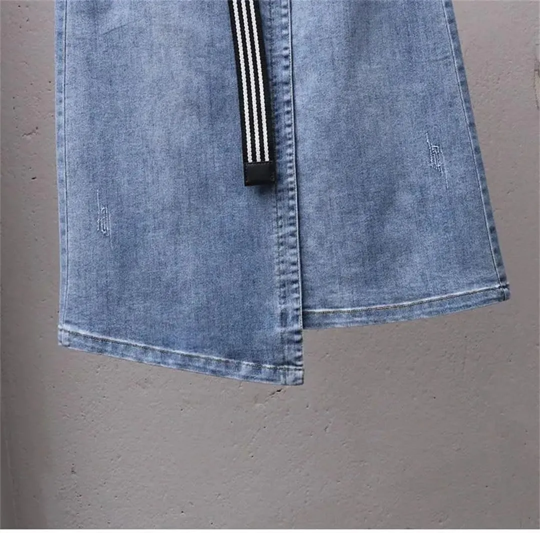 Women Irregular Denim Skirt for Elastic High Waisted A-Line Buttocks Wrapped Skirts for