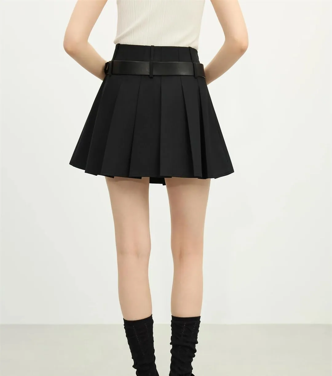Women Spring Office High Waisted Pleated Skirt Casual Lightweight A-Line Skirts