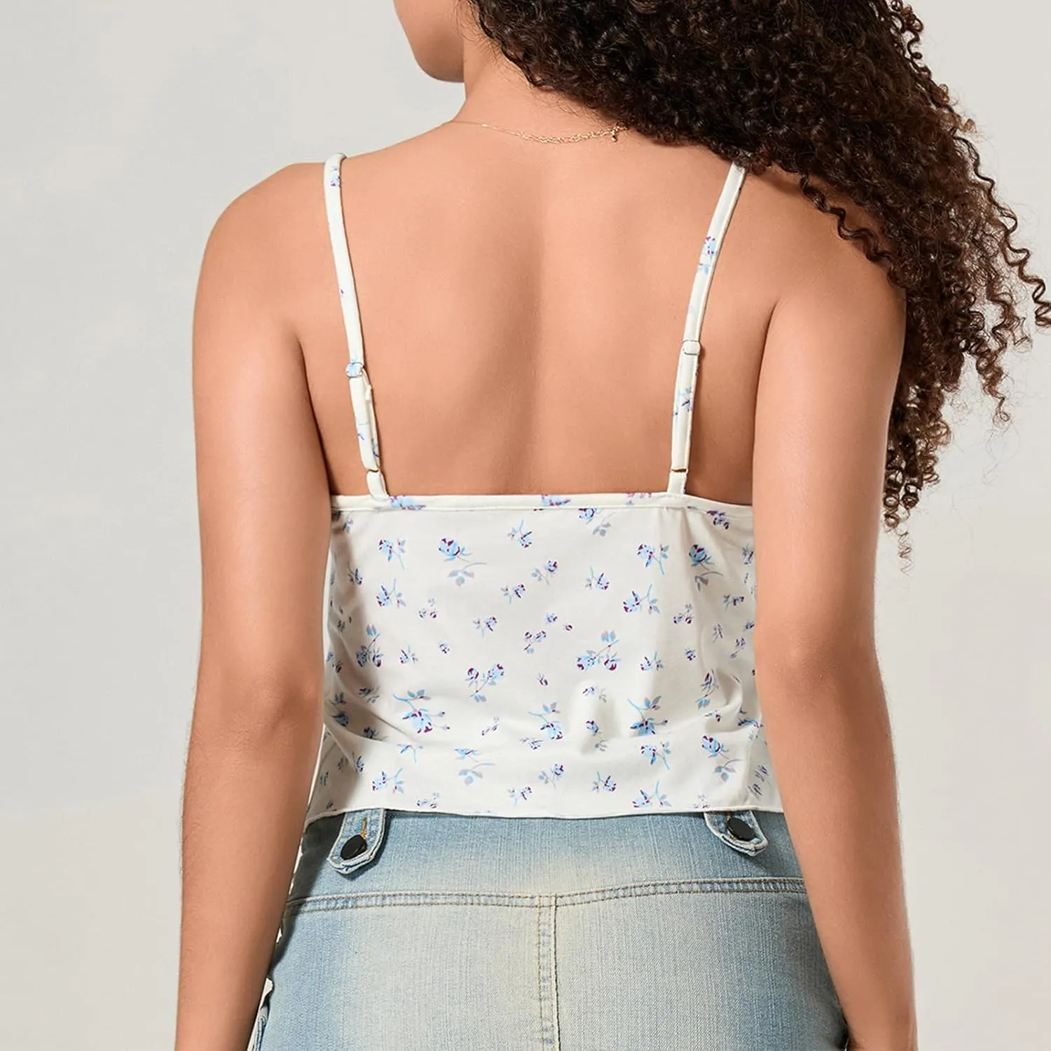 Women Y2K Sexy Tie Front Crop Top Spaghetti Strap Sleeveless Camisole Vest Summer Backless Going Out Cami Tank Tops