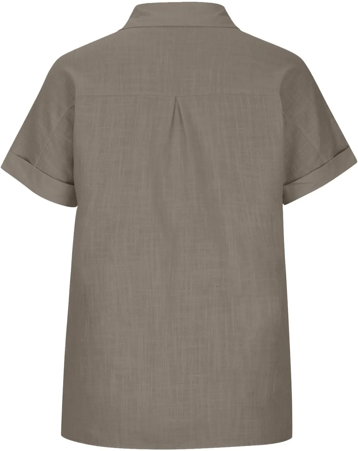Womens Button Down Shirts Short Sleeve V Neck Casual Tunic Plain Trendy Blouses with Pockets Womens Summer Tops