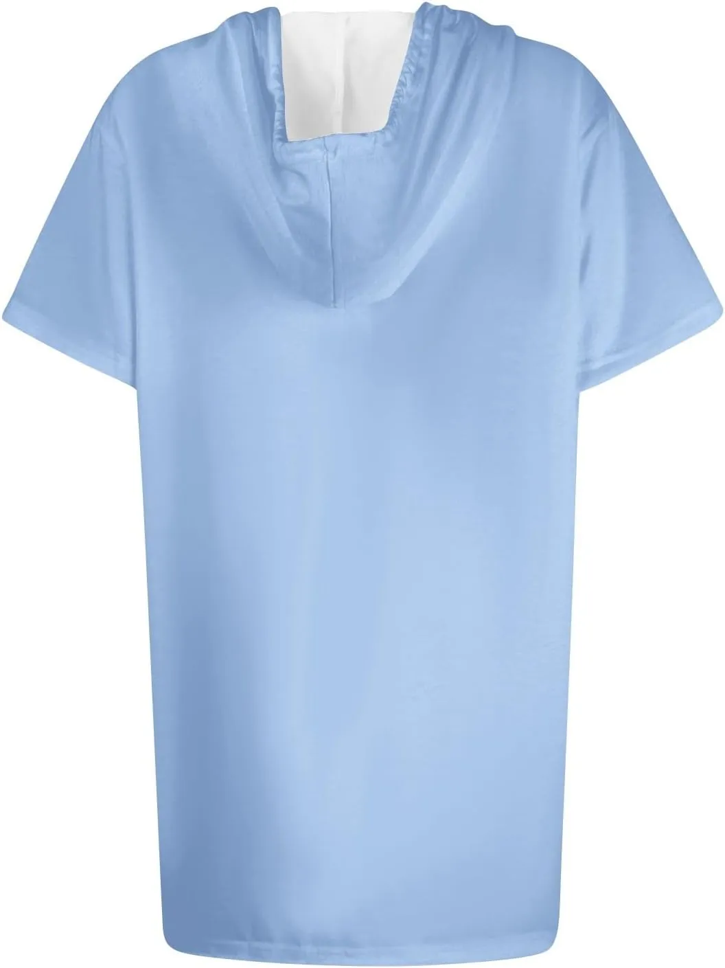 Women's Casual Summer Hoodies Short Sleeve Drawstring Hoodies Tops Front Pullover T-Shirts Tops